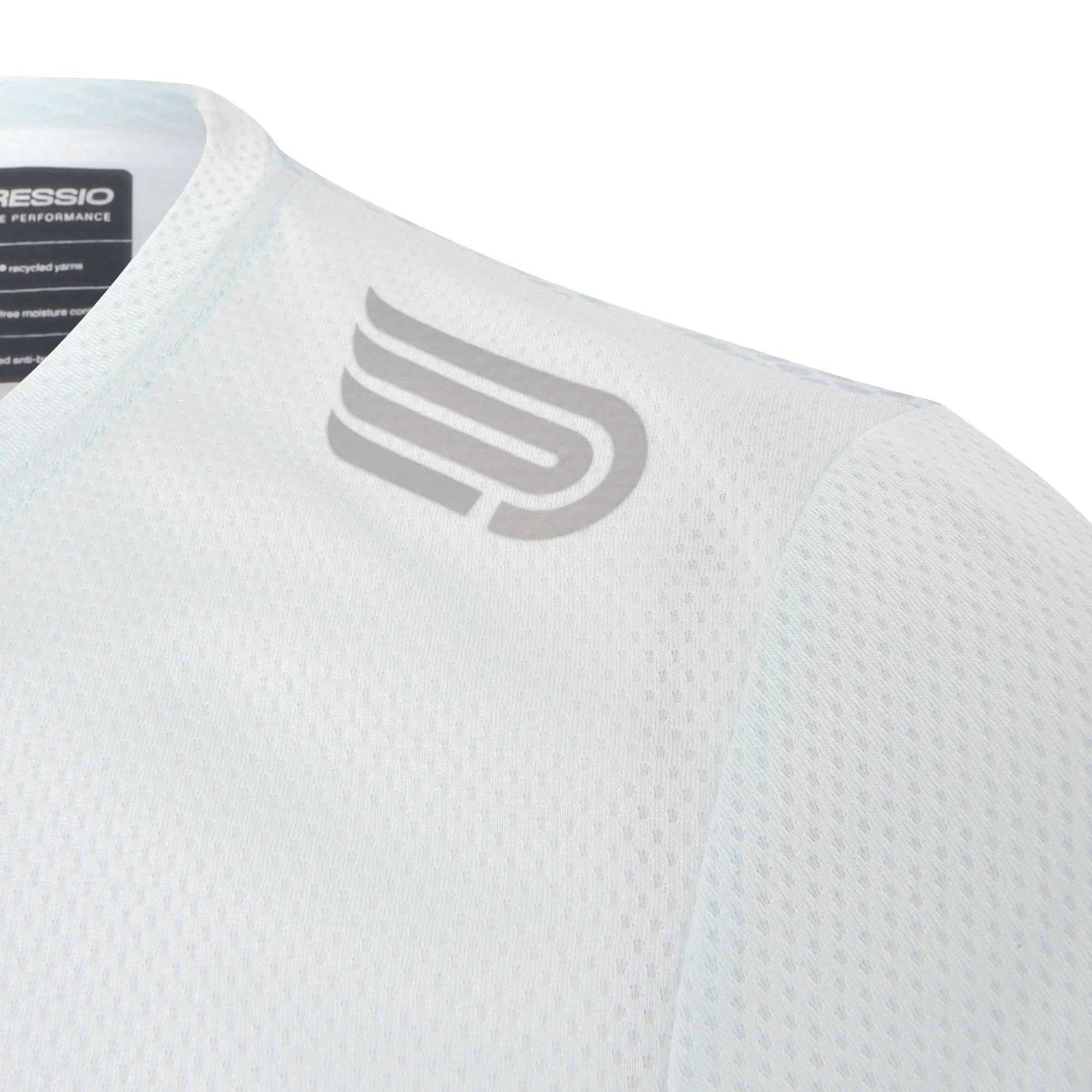 Pressio Men's Running Shirt - Elite Performance Short Sleeve Top for Marathon & Training (Silver/Black) - Moisture Wicking & Breathable for Gym, Jogging & Outdoor Sports