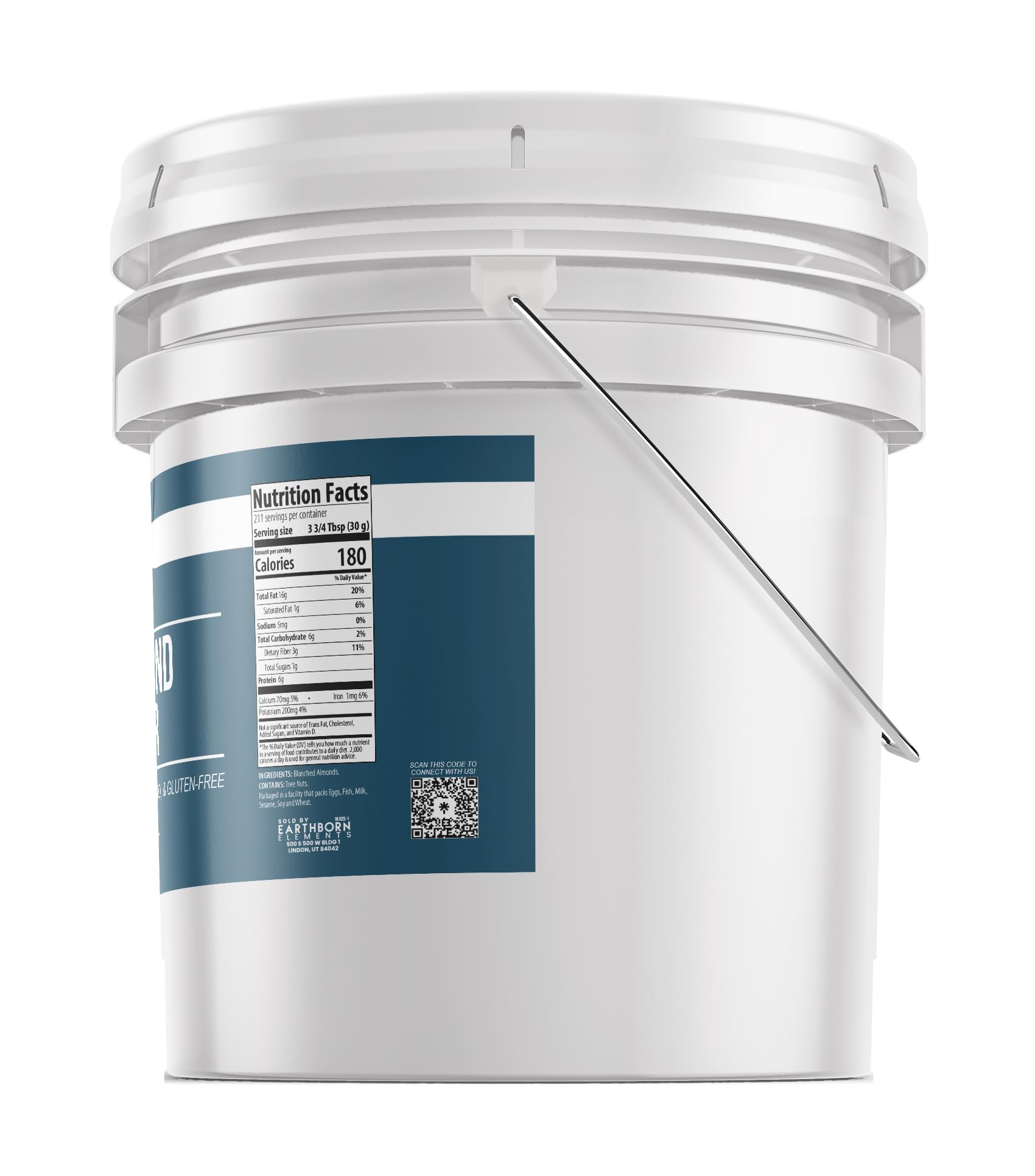 Earthborn Elements Almond Flour 3.5 Gallon Bucket - Extra Fine Powder, Non-GMO, Gluten-Free, Keto & Paleo Friendly - Grown in California - Perfect for Baking, Cooking & Healthy Recipes