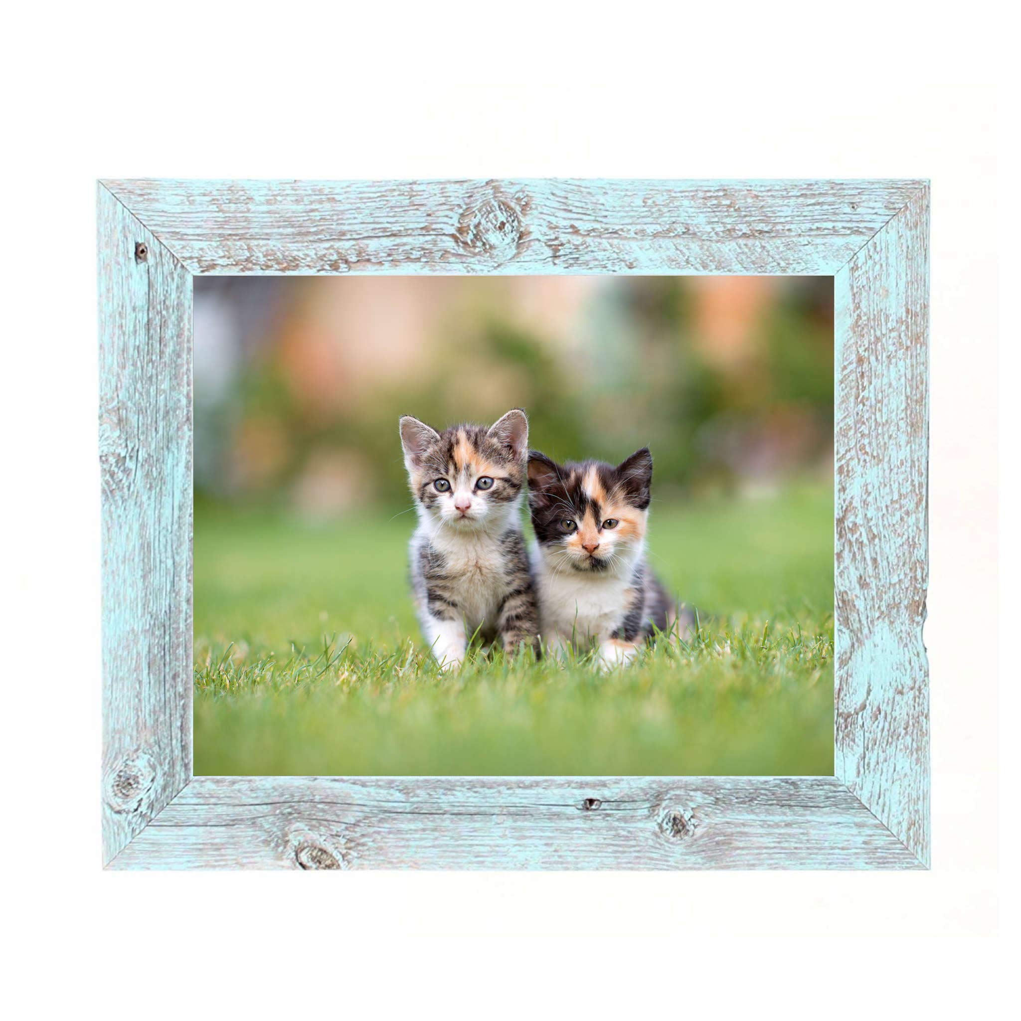 HomeRoots 12x18 Rustic Blue Picture Frame - Handmade Wooden Photo Frame for Wall Decor, Living Room, Bedroom & Office Display