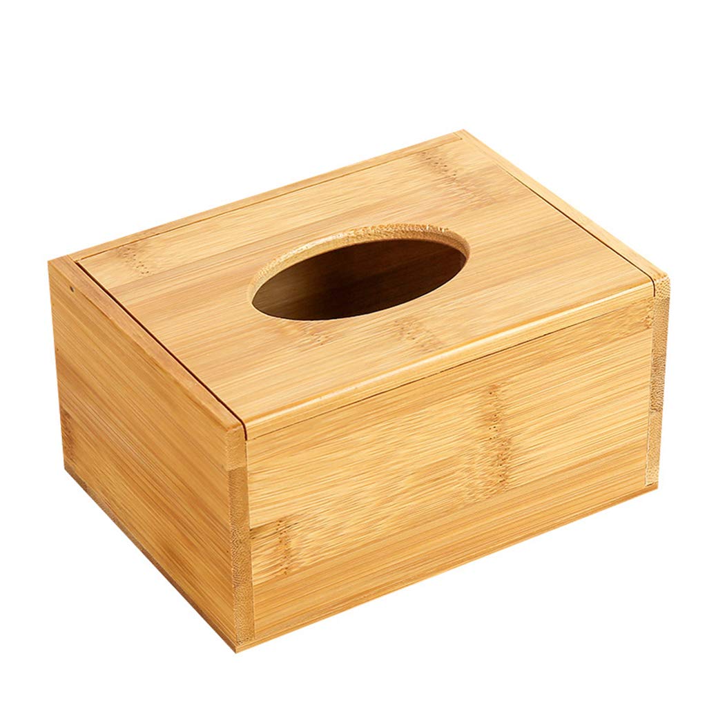 Eco-Friendly Bamboo Tissue Box Cover - Wooden Napkin Holder for Home, Car & Office | Light Brown Tissue Box Organizer | Perfect for Living Room, Bathroom & Vehicle Storage