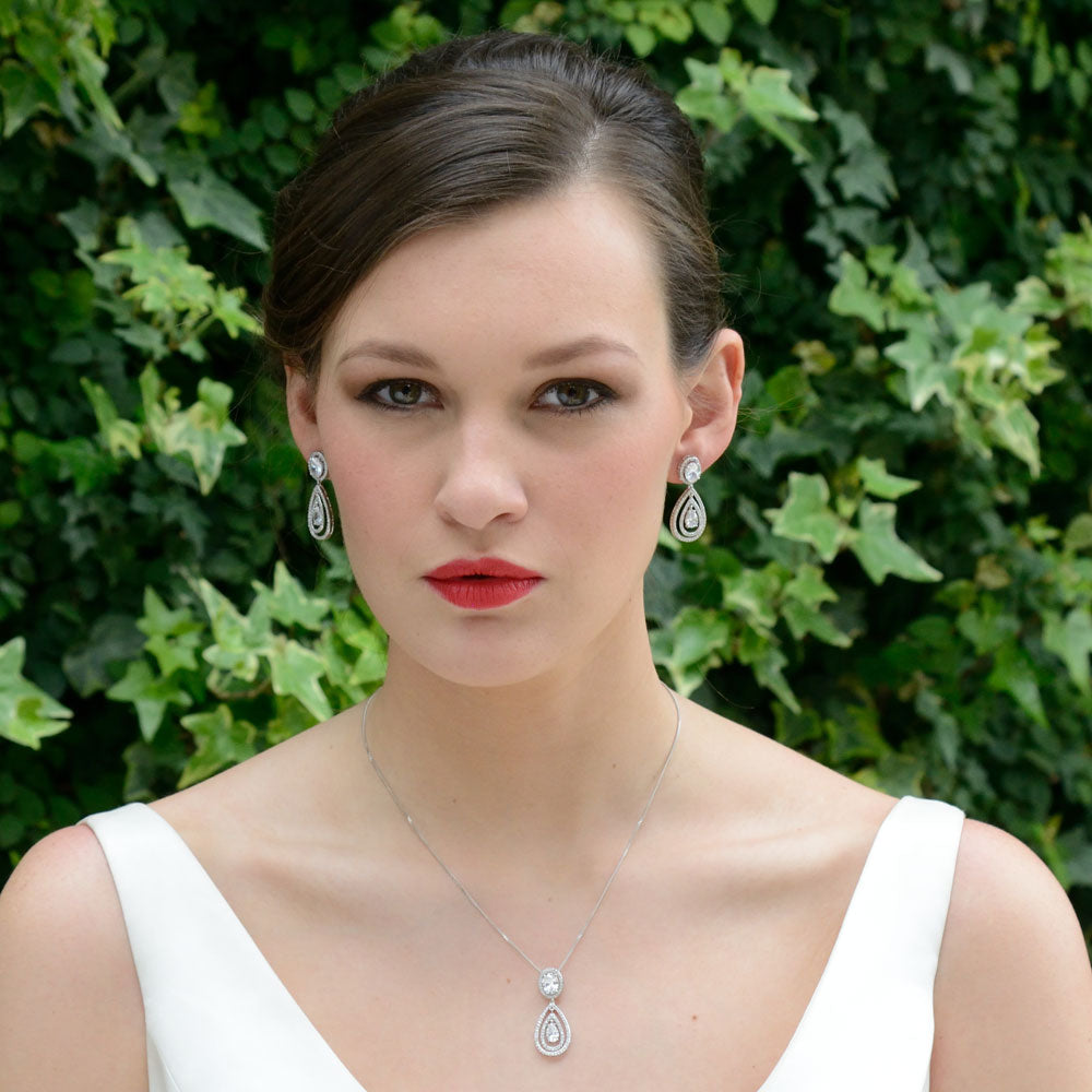Forsythe Crystal Teardrop Pendant Necklace for Women - Elegant Dainty Jewelry Gift for Birthday, Anniversary & Valentine's Day - Perfect for Evening Parties, Weddings & Special Occasions