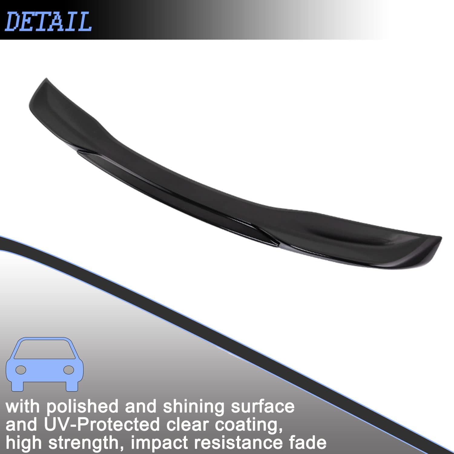 2022-2025 Honda Civic 11th Gen Sedan High-Kick Trunk Spoiler Wing - Glossy Black Rear Lip Spoiler Car Accessory | Sporty Style Upgrade for Street Racing & Car Shows