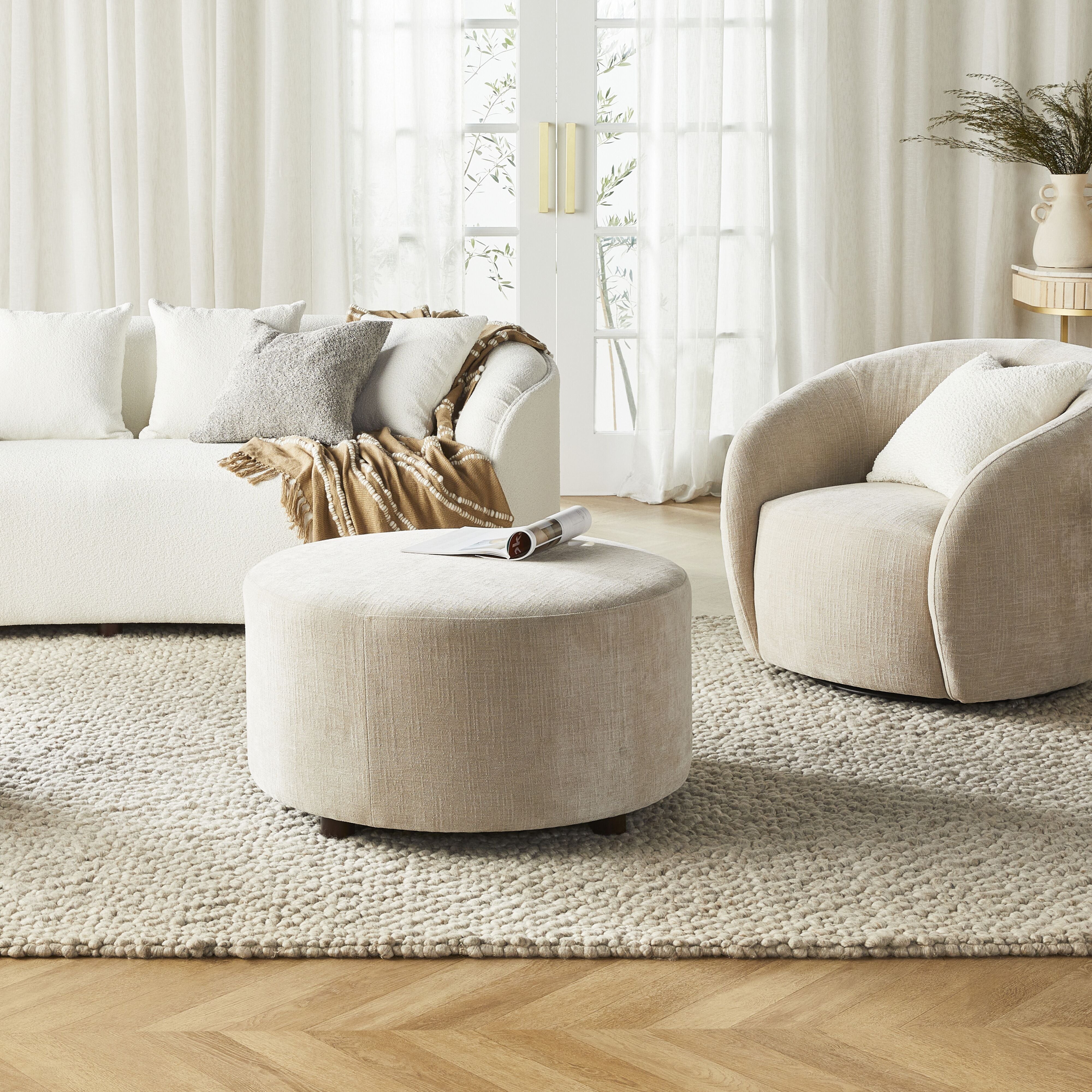 Alessa Ottoman Oasis Dune - Stylish Footrest Pouf with Storage for Living Room, Bedroom & Nursery - Perfect Accent Chair for Home Decor