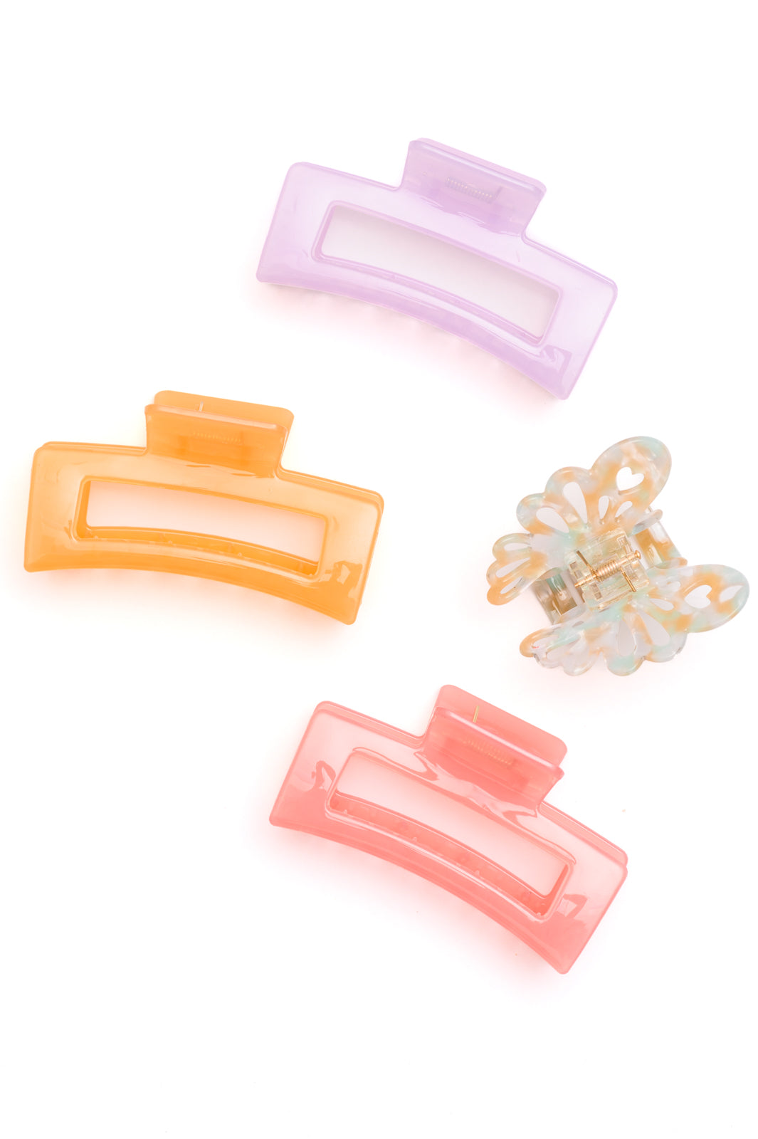 4-Piece Large Jelly Claw Hair Clips Set - Soft Grip Hair Clamps for Women & Girls - Perfect for Ponytails, Buns & Half-Up Hairstyles