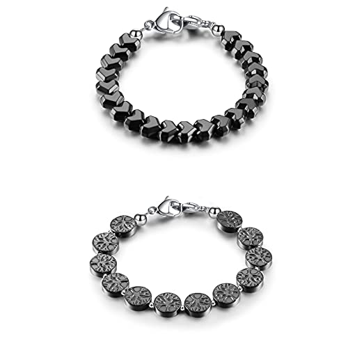 JFJEWER Interchangeable Medical Alert ID Bracelet - Hematite Chain Replacement for Teens & Adults | Stylish & Durable Safety Accessory for Allergies, Diabetes & Emergency Situations