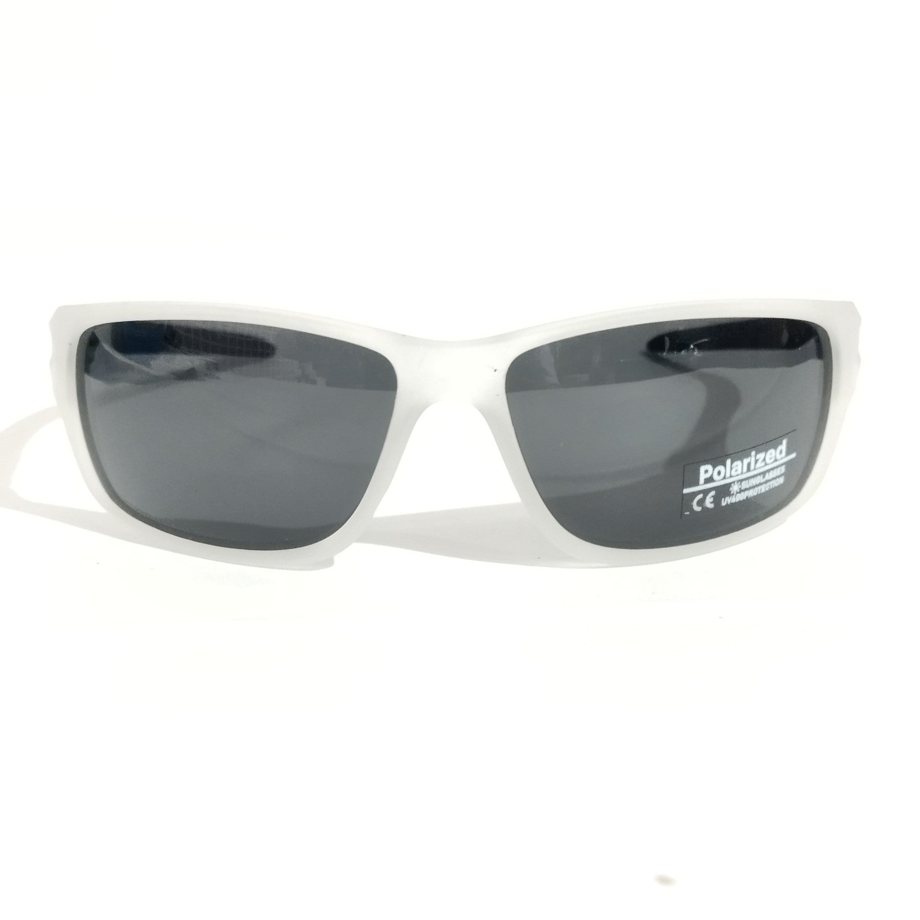 Polarized Wraparound Sunglasses for Men & Women - UV Protection, Matte White Frame - Perfect for Driving, Running, and Outdoor Sports