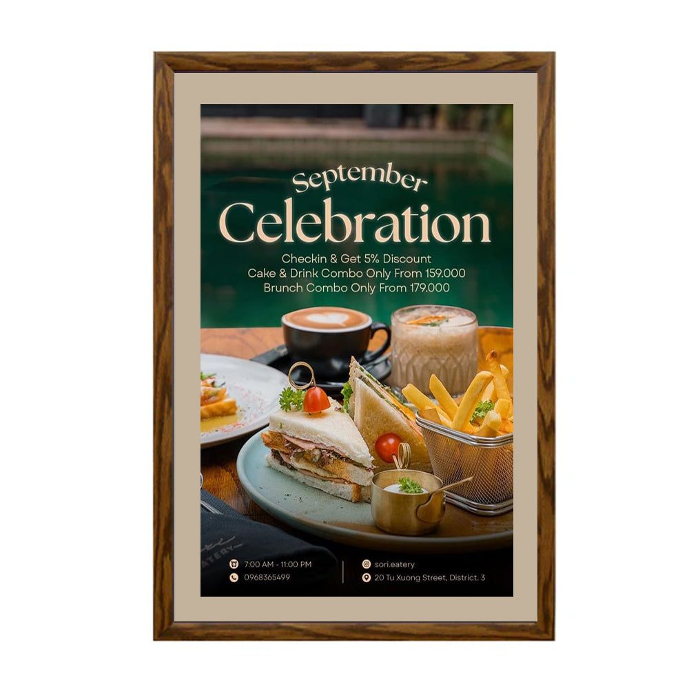 Premium Designer Wood Snap Frames for Posters 8.5x11 Inches - 4 Wide Matboard Included - Perfect for Home, Office & Gallery Displays