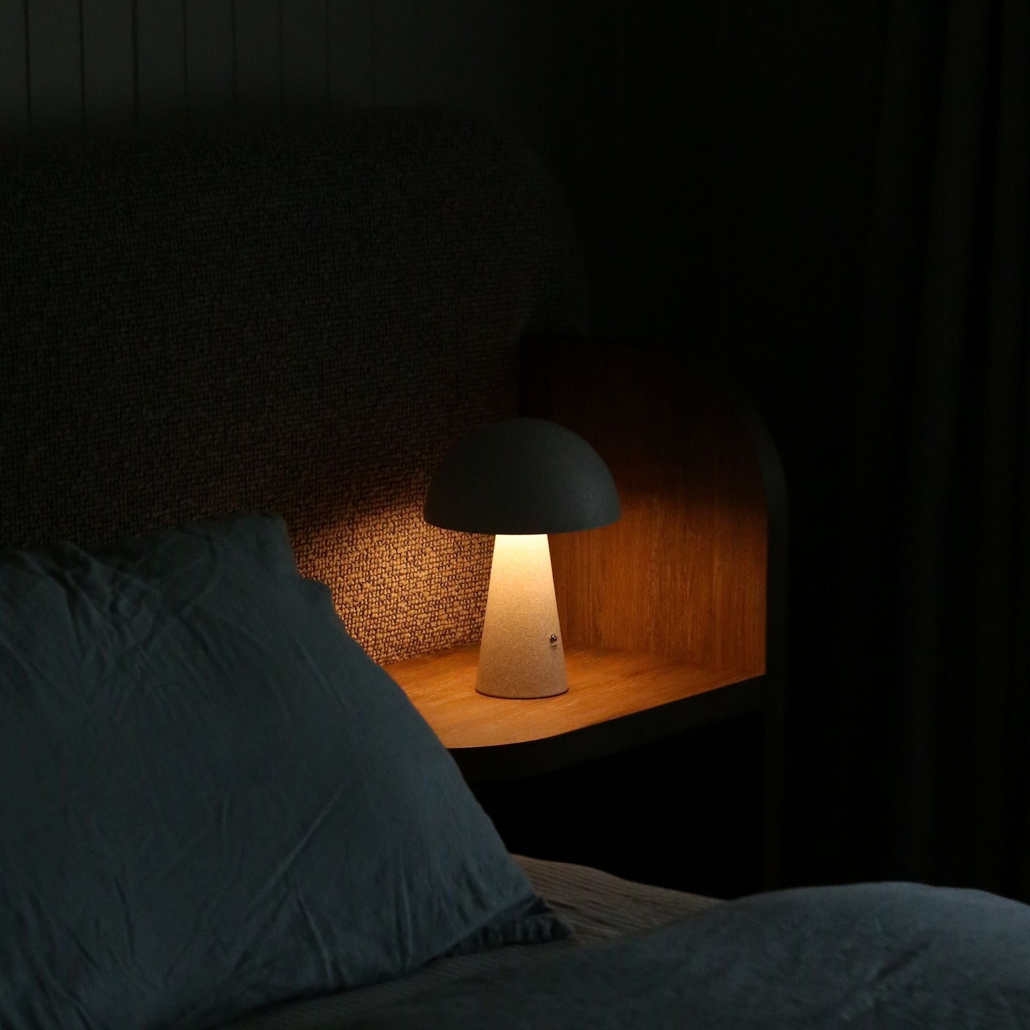 DESIGNSTUFF Loui Portable Table Lamp - Rechargeable LED Night Light, Dimmable & Touch Control, Sand Color - Perfect for Bedroom, Nursery, Office & Travel