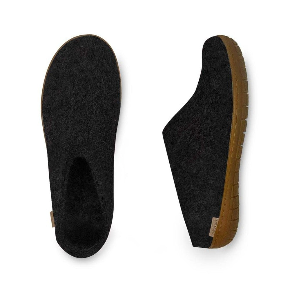 Glerups Unisex Slip-On Shoes with Natural Rubber Sole - Comfortable Wool Slippers for Indoor and Outdoor Use at Home or Office