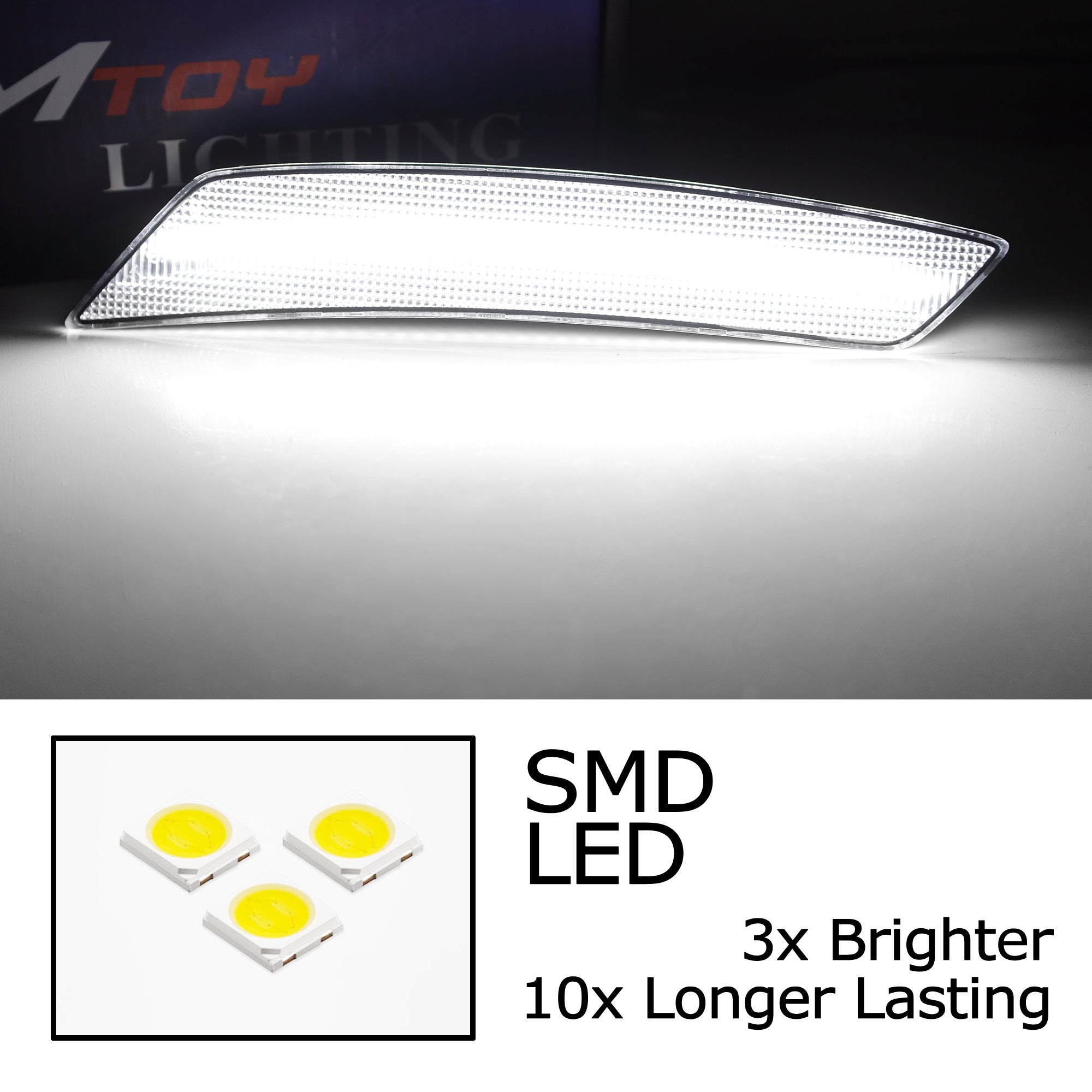 2022-2024 Chevy Equinox Clear Lens White Full LED Front Bumper Side Markers - DRL Daytime Running Lights for Enhanced Visibility & Style