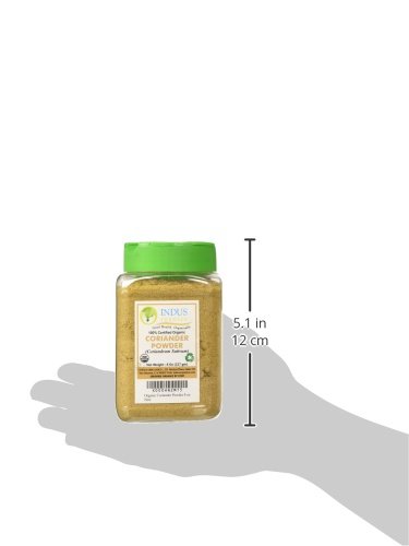 Indus Organics Coriander Powder - 8 Oz Jar | Premium Grade, High Purity, Freshly Packed | Ideal for Cooking, Baking & Seasoning Dishes