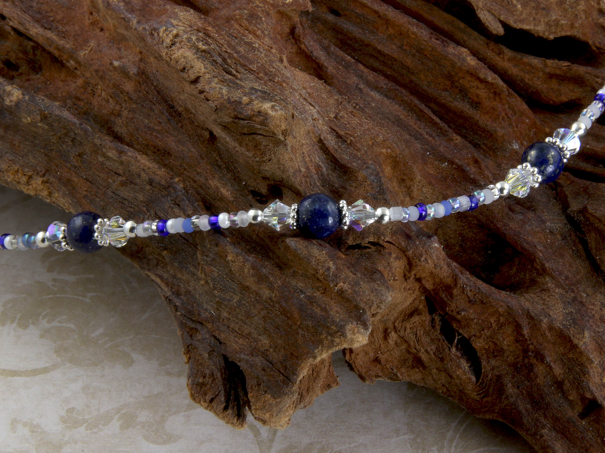 Berlin Blue Sodalite Gemstone Anklet - Natural Healing Stone Bracelet for Women, Adjustable Beaded Ankle Chain - Perfect for Yoga, Meditation & Boho Fashion Accessories