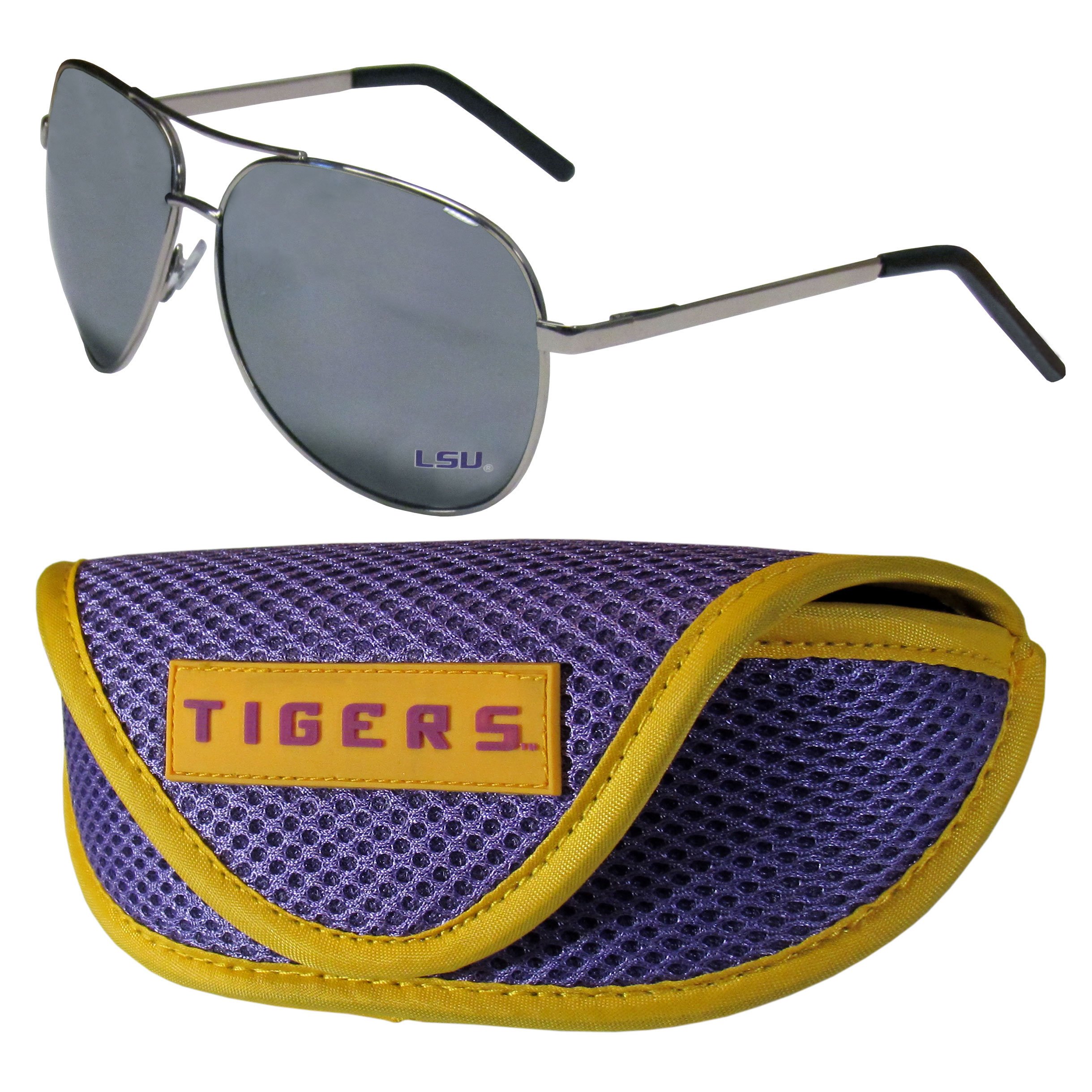 Arkansas Razorbacks Aviator Sunglasses with Protective Sports Case - Stylish UV Protection for Outdoor Activities, Sports Events, and Game Day Fan Gear