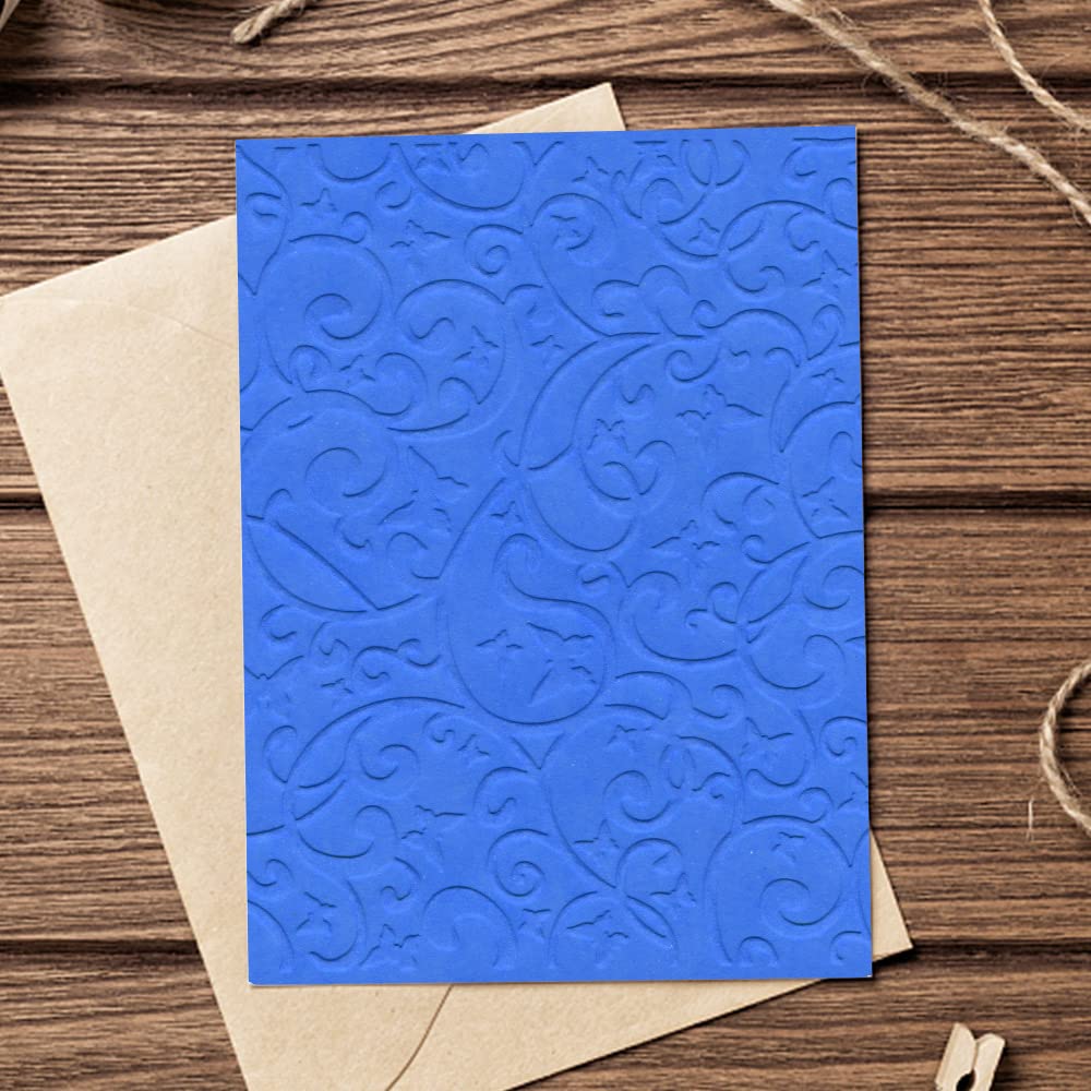 3D Butterfly Embossing Folders for Card Making - 6x4.8 Inch Lace Plastic DIY Craft Templates with Vines Leaves Design - Perfect for Scrapbooking, Photo Albums & Handmade Greeting Cards