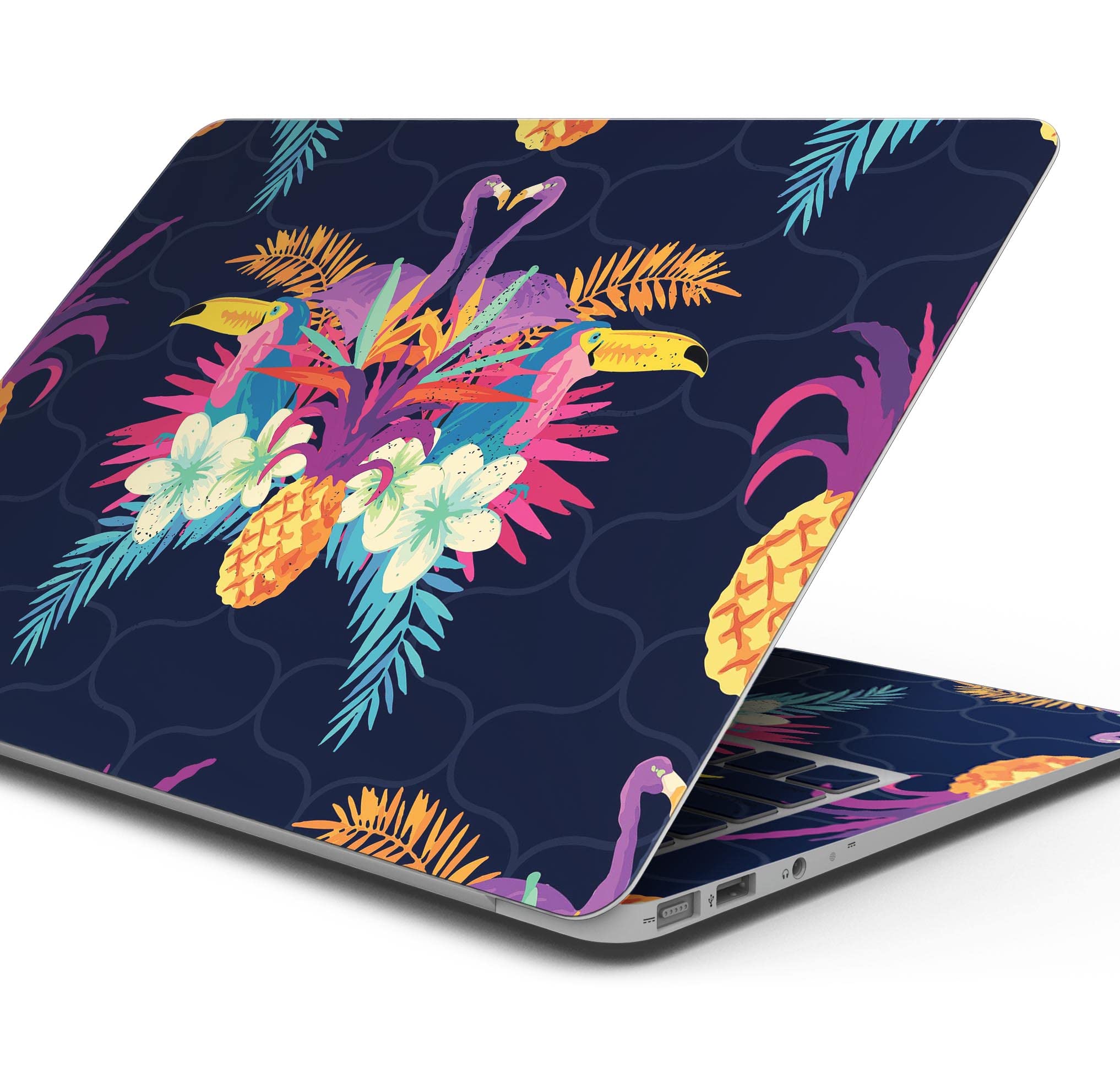 Tropical Neon Summer Full-Body Wrap Decal Skin for MacBook Air 13