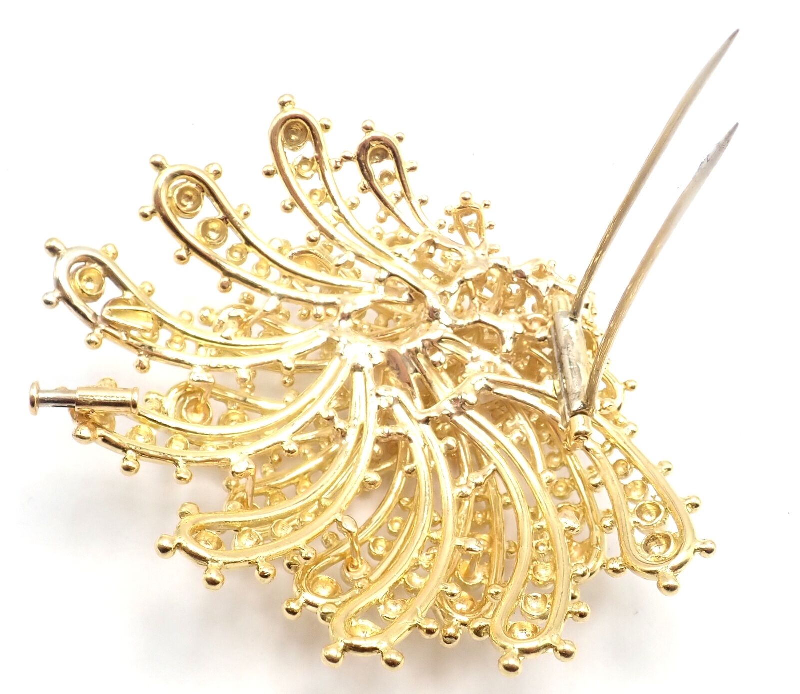 Authentic David Webb 18k Yellow Gold Large Brooch Pin - Vintage Luxury Jewelry for Women - Perfect for Special Occasions & Gift Giving