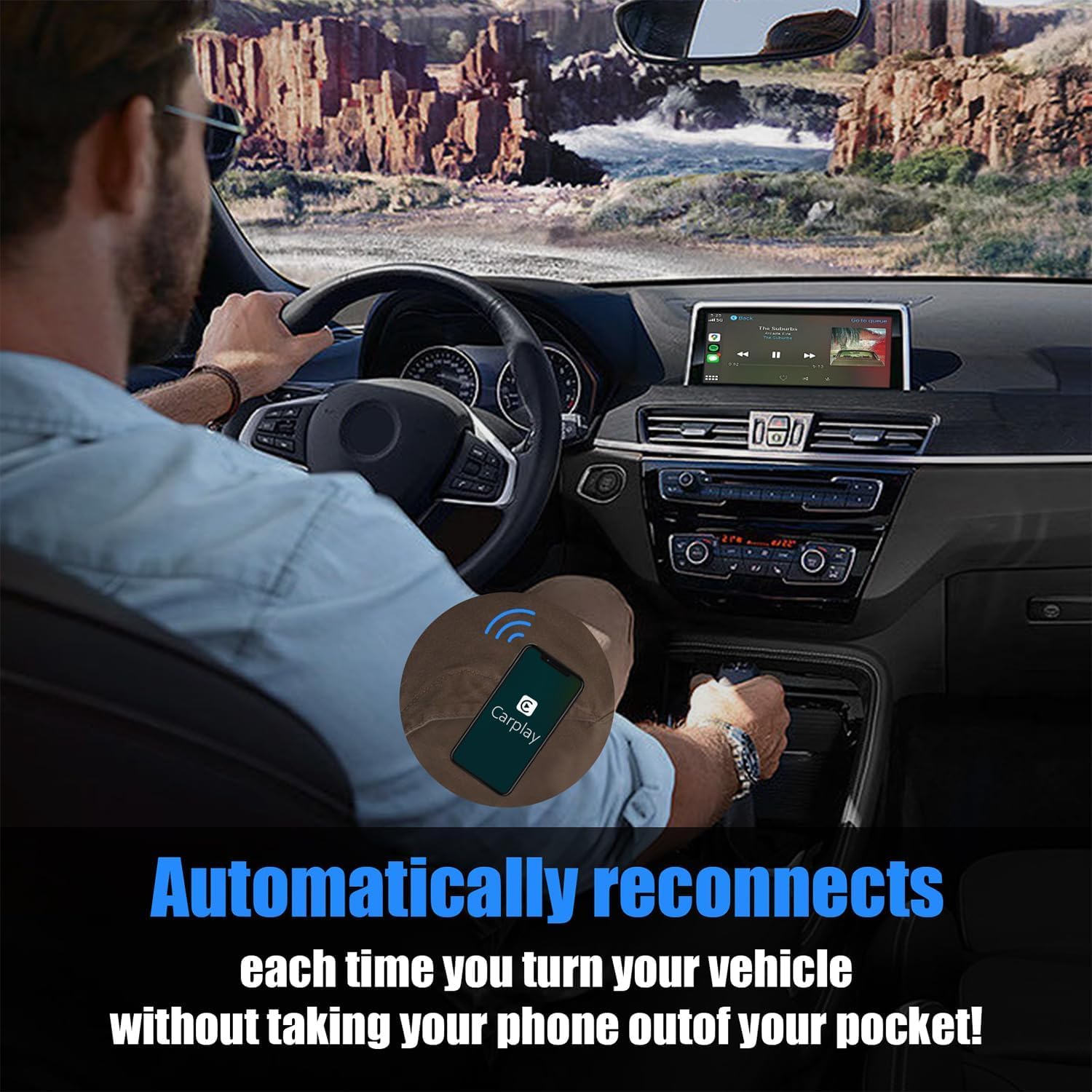 2025 Mini Stable Wireless CarPlay Adapter for Apple - Fastest Wireless CarPlay Dongle, Convert Wired to Wireless for iOS Cars | Perfect for Commuting, Road Trips & Hands-Free Driving