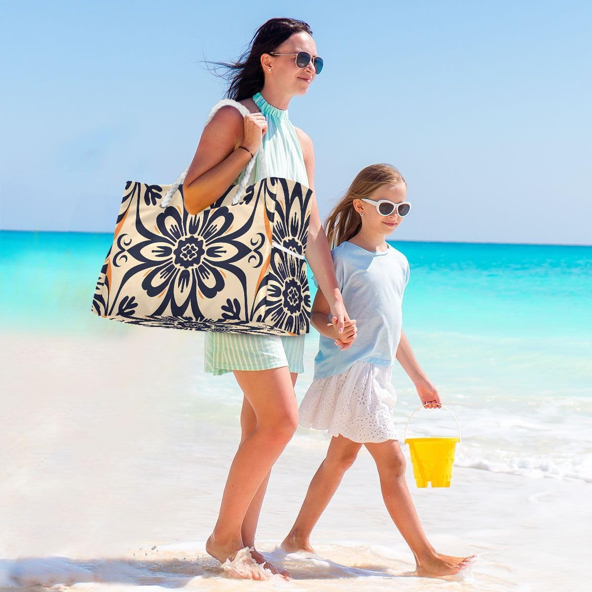 Senya Large Beach Shoulder Bag - Water Resistant Canvas Tote for Women, Gym, Travel & Daily Use | Perfect for Pool, Shopping & Work Commute