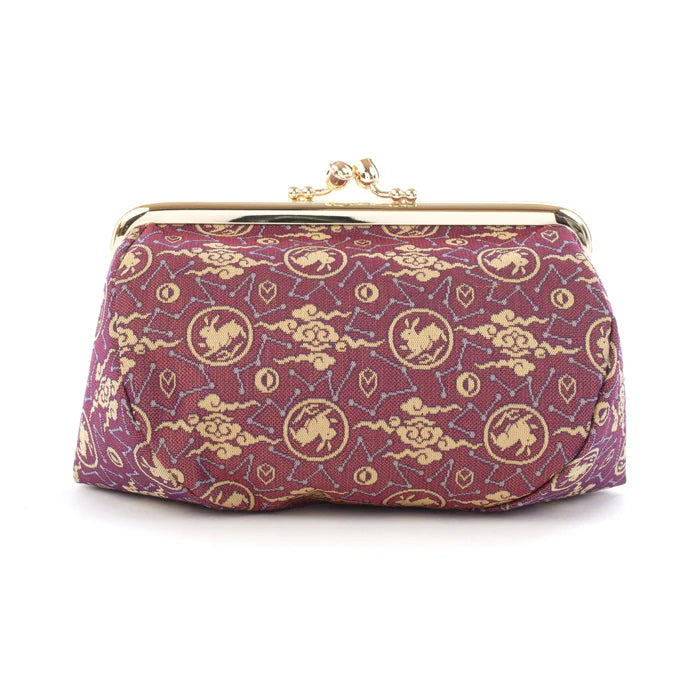 Japanese Nishijin Silk Small Rabbit Purple Pouch - Handmade in Kyoto, Japan | Cosmetic Bag, Makeup Organizer, Travel Toiletry Case, Stationery Holder, Bag Organizer | Perfect for Daily Essentials, Gift Giving & Japanese Style Fashion Accessory