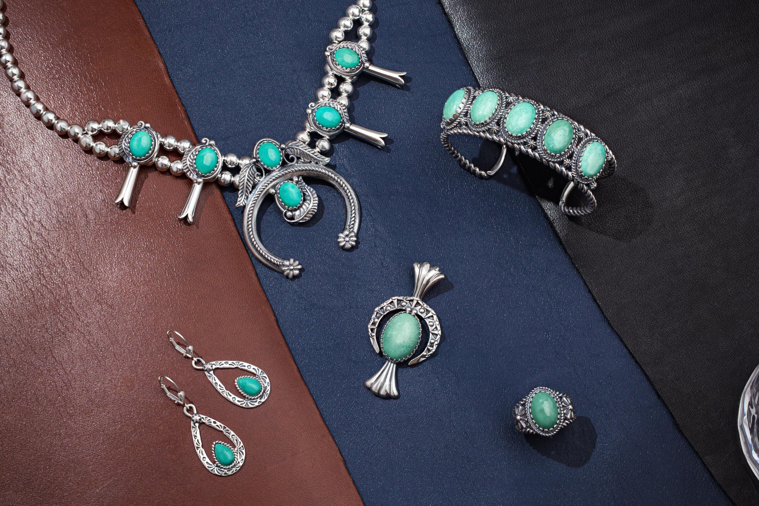 Sterling Silver Women's Drop Dangle Earrings with Gemstone | Western Style Jewelry for Cowgirl, Boho & Casual Outfits | Perfect for Parties, Weddings & Everyday Wear