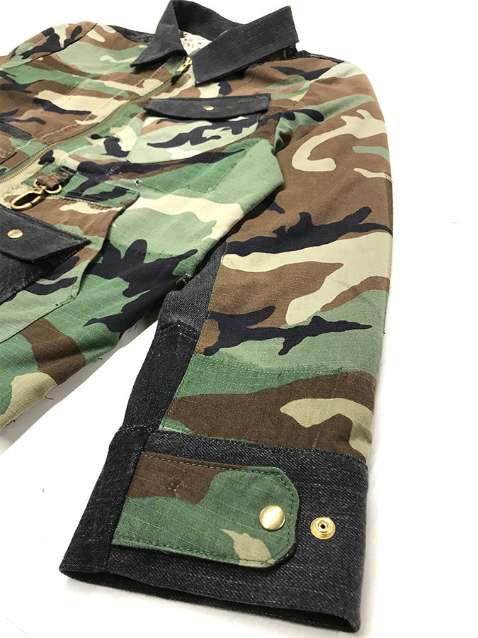 SE4 Camo Denim Jacket for Men - Military Style Tactical Jacket with Multiple Pockets | Outdoor Adventure, Hunting & Casual Wear