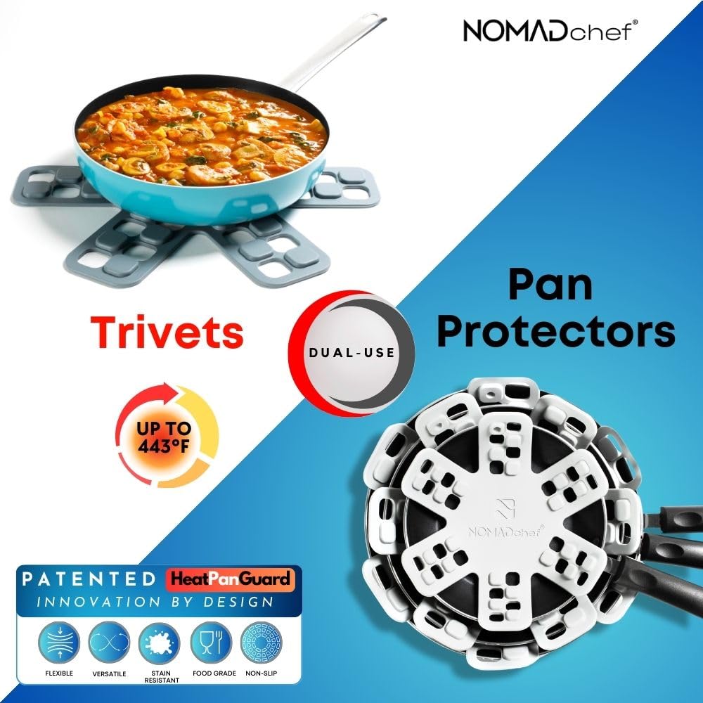 Silicone Pan Protectors & Trivets for Hot Dishes | Stackable Cookware Protectors | Kitchen Essentials for Baking & Serving