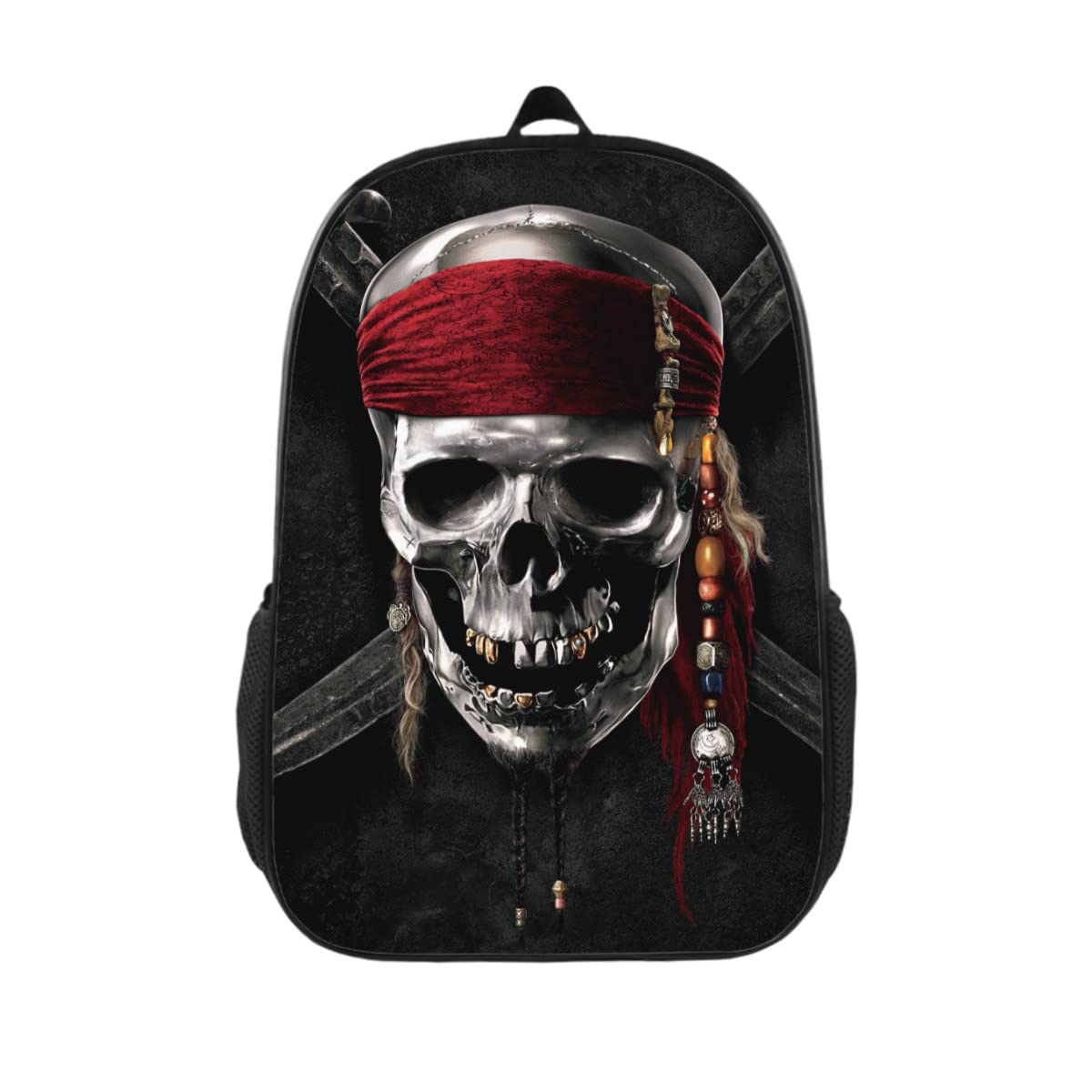 Pirate Skull School Backpack Set - 17 Inch Durable Hiking Backpack for Boys & Girls, Outdoor Travel & Leisure - Perfect for School, Camping & Daily Use