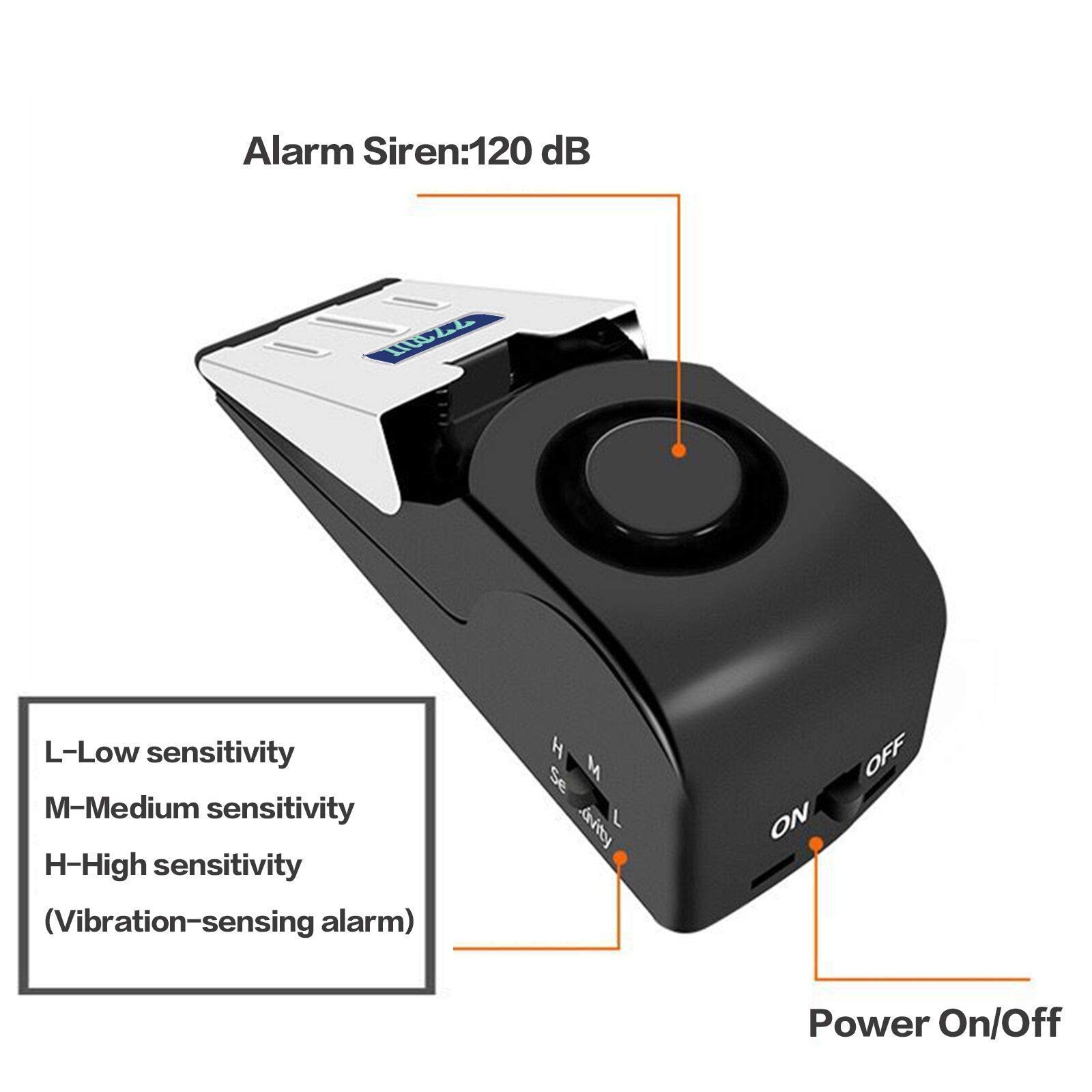 ZZRUI Upgraded Door Stopper Security Alarm - 120dB Loud Portable Door Stop Alarm for Travel, Home, Apartment & House Protection (1 Pack) | Perfect for Hotels, Dorms & Airbnb Safety