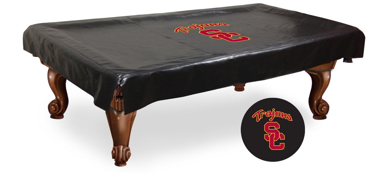 NCAA USC Trojans Billiard Table Cover - Officially Licensed Pool Table Protector for Game Room, Sports Bar & Man Cave Decor