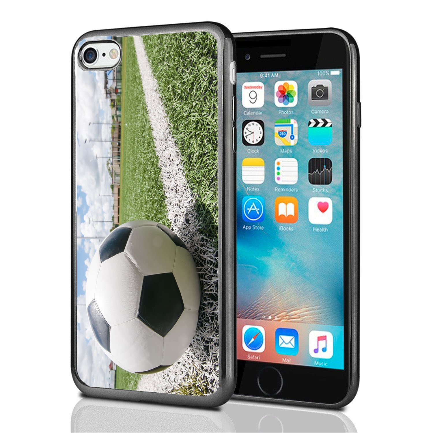 Atomic Market Soccer Ball On Chalk Line iPhone 7 & iPhone 8 Case - Durable Protective Cover for Sports Fans & Soccer Lovers - Perfect for Games, Training & Everyday Use