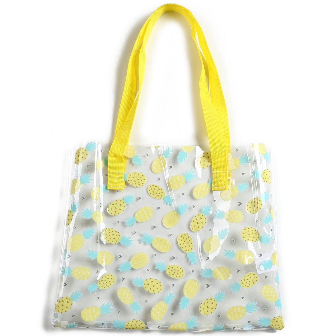 Clear Tote Bag for Everyday Use - Hawaii Pineapple Yellow - Perfect for Beach, Shopping & Travel Accessories
