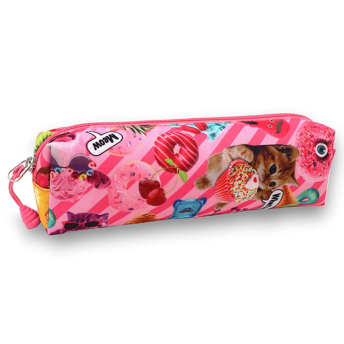 Bixbee Kids Pencil Case with Easy Open Zipper - Water Resistant Pencil Box for Boys & Girls, Perfect for School Supplies, Pens, Pencils & Art Materials - Funtastical Pink - Ideal for Classroom, Homework & Travel Organization