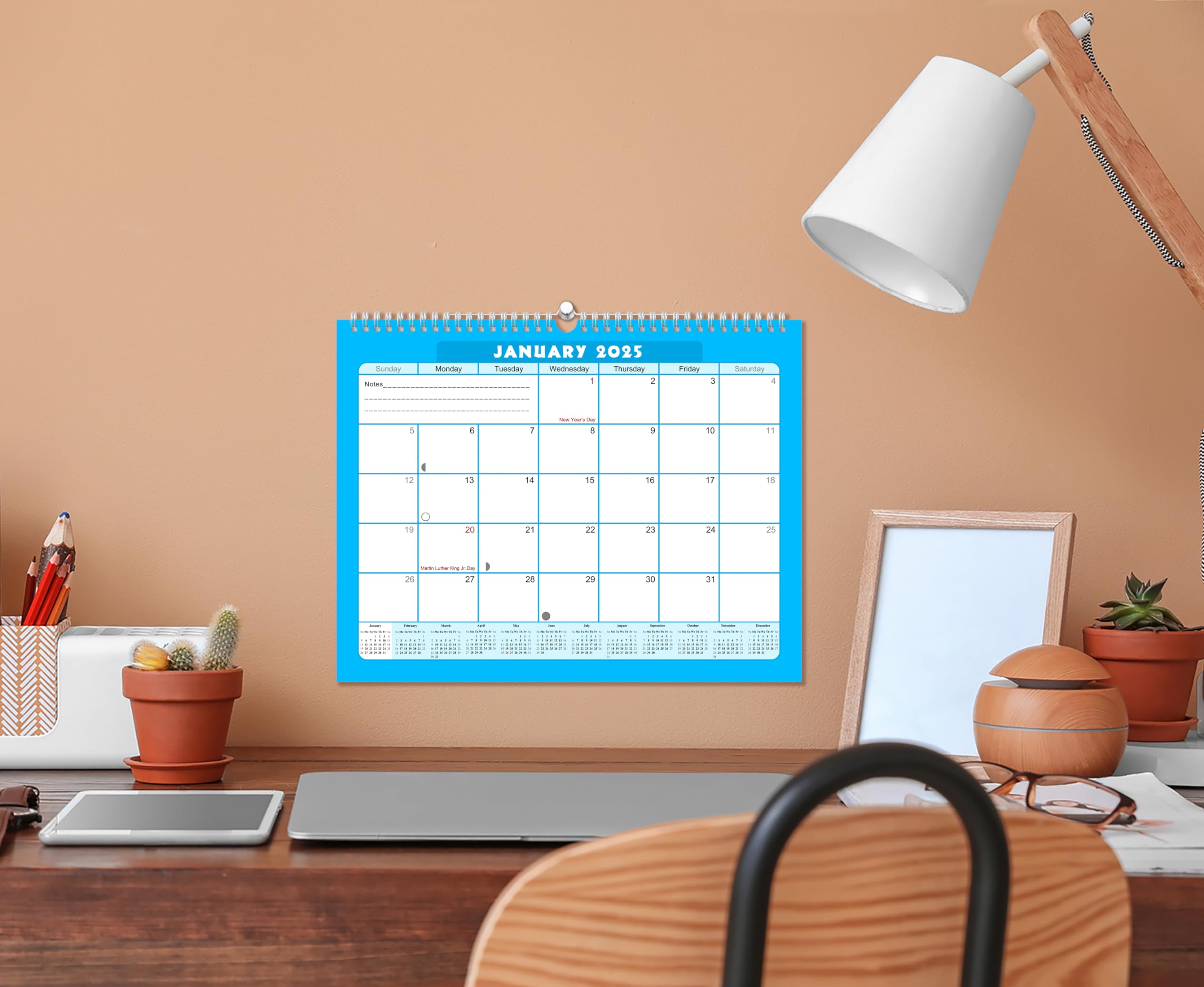 2024-2025 18-Month Spiral-Bound Wall & Desk Calendar Planner - Large Monthly Organizer for Office, Home & School (Edition #07) - Perfect for Scheduling, Planning & Productivity