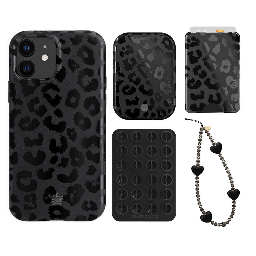 Black Leopard iPhone Wallet Case with Card Holder - Stylish & Functional Phone Accessory for Everyday Use, Travel, and Shopping