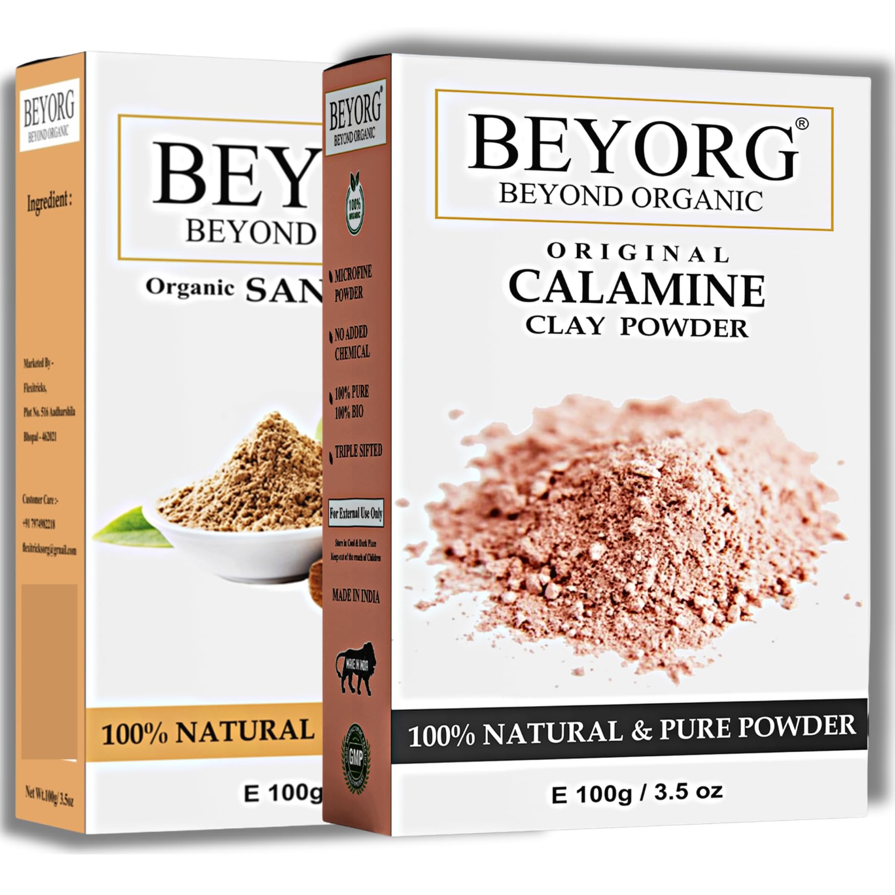 100% Pure Natural & Organic Sandalwood Face Pack with Calamine Clay (200g) | Chandan Powder for Glowing Skin, Acne Treatment & Soothing Irritation | Perfect for Daily Skincare, Spa & Facial Treatments