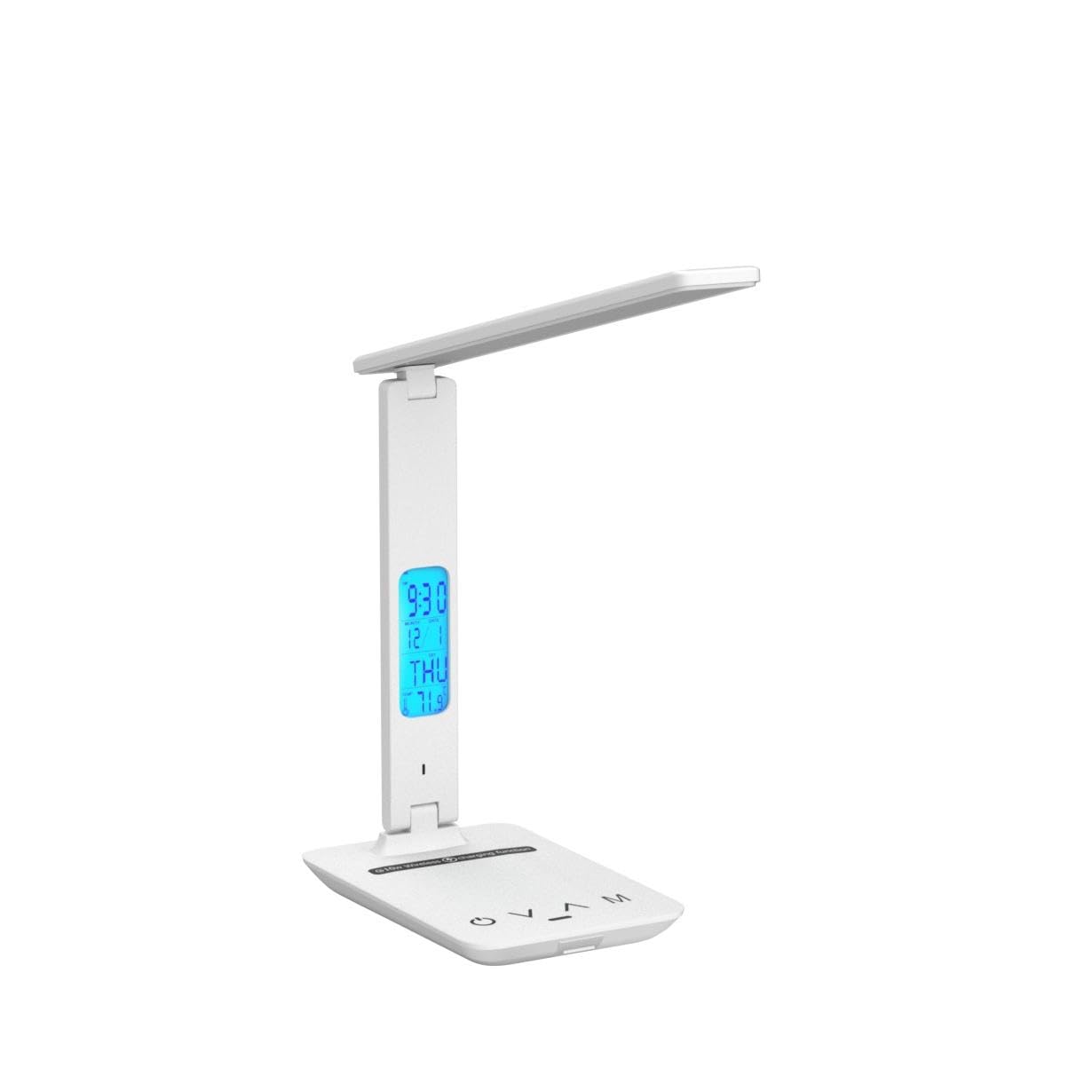 LAOPAO Wireless Charging Desk Lamp with USB Port & Digital Clock - Adjustable LED Table Lamp for Home Office, Study, College Dorm Room - Perfect for Night Reading, Working & Phone Charging