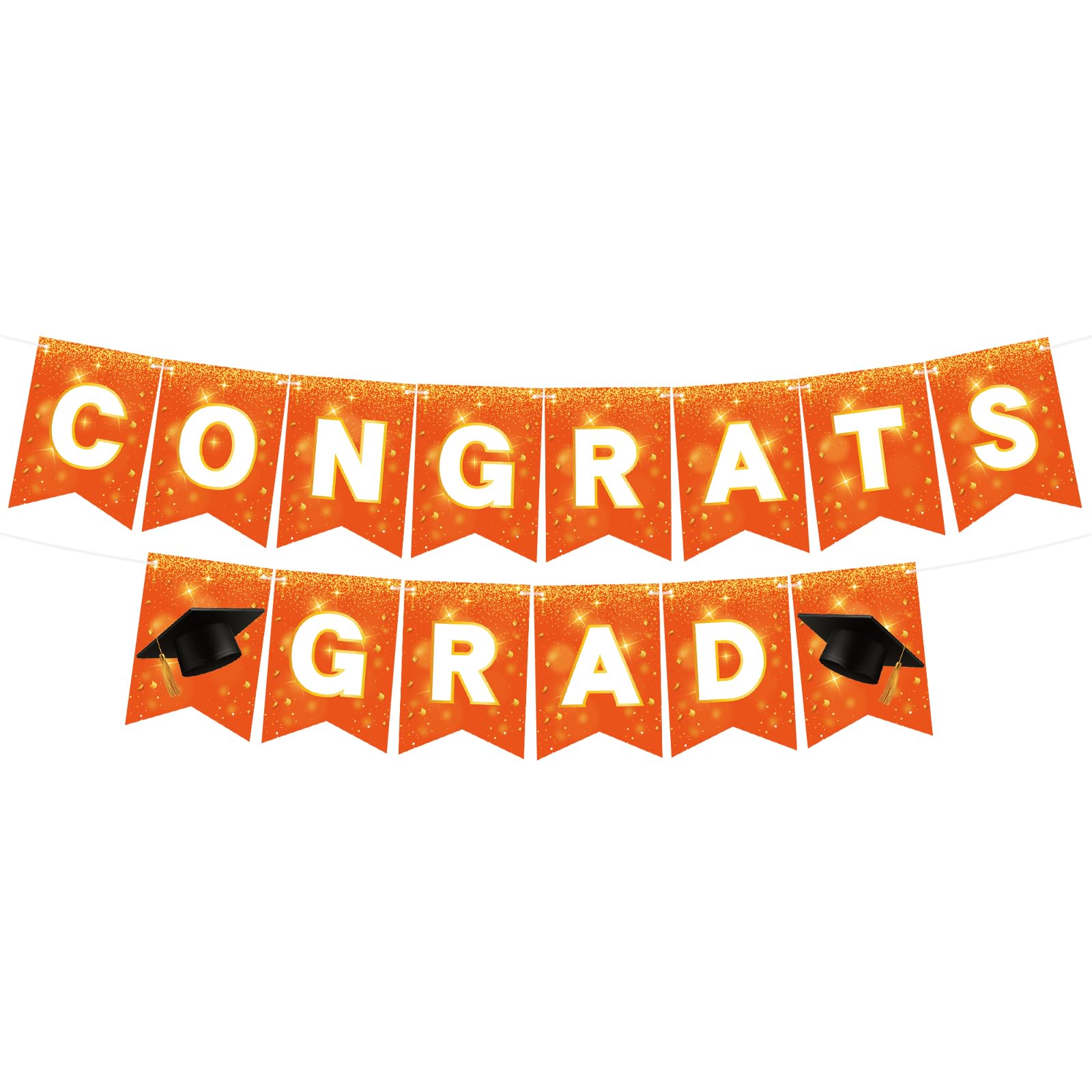 Orange Graduation Banner - Ready-to-Use College Graduation Decor for Class of 2024 | Perfect for Graduation Party, Ceremony & Home Decorations | No DIY Needed