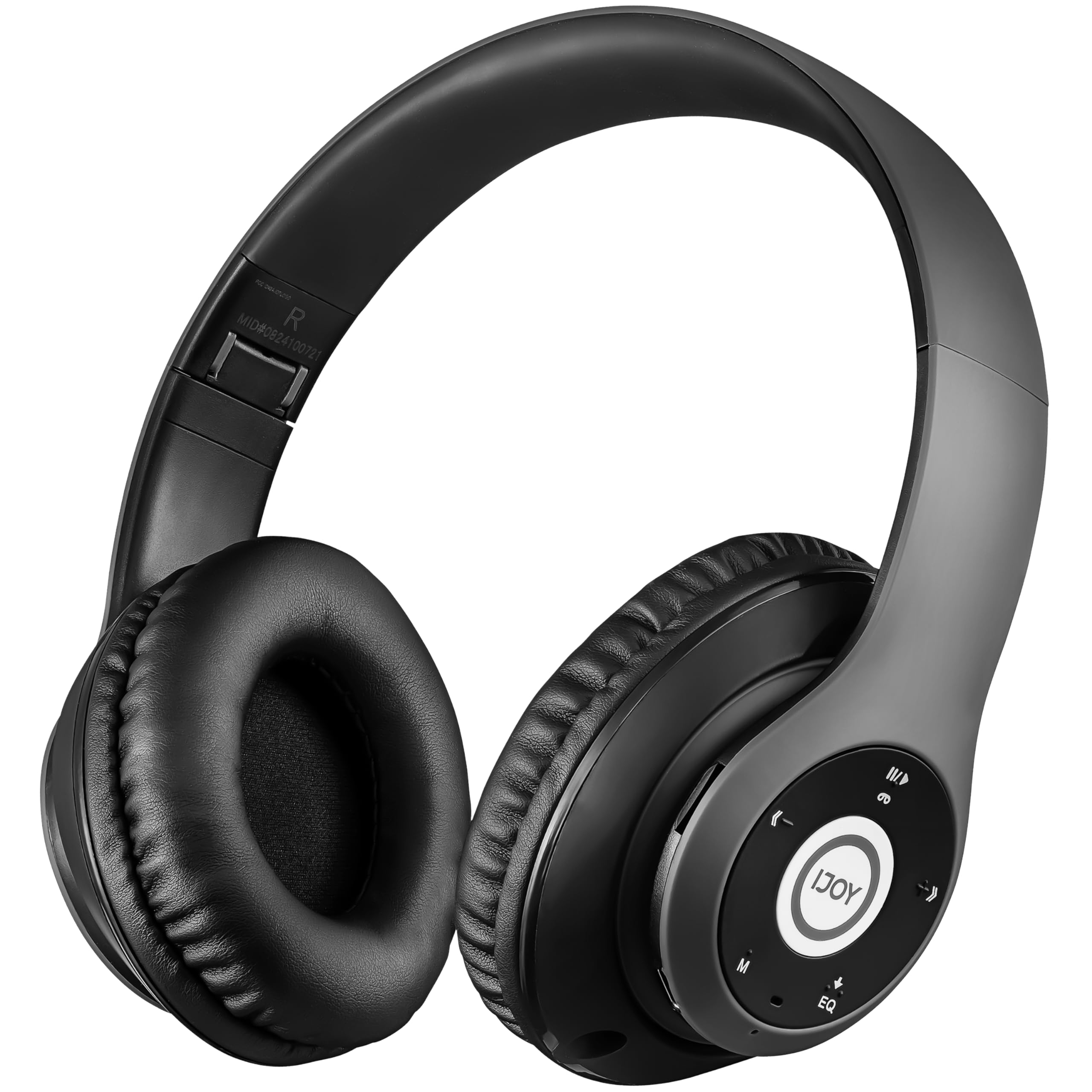iJoy Bluetooth Headphones Over Ear - Wireless & Wired Foldable Headset with Built-in Microphone, Noise Cancelling (Stealth Black) - Comfortable for Adults, Kids, Men & Women - Perfect for Work, Travel & Gaming - Audifonos Inalambricos