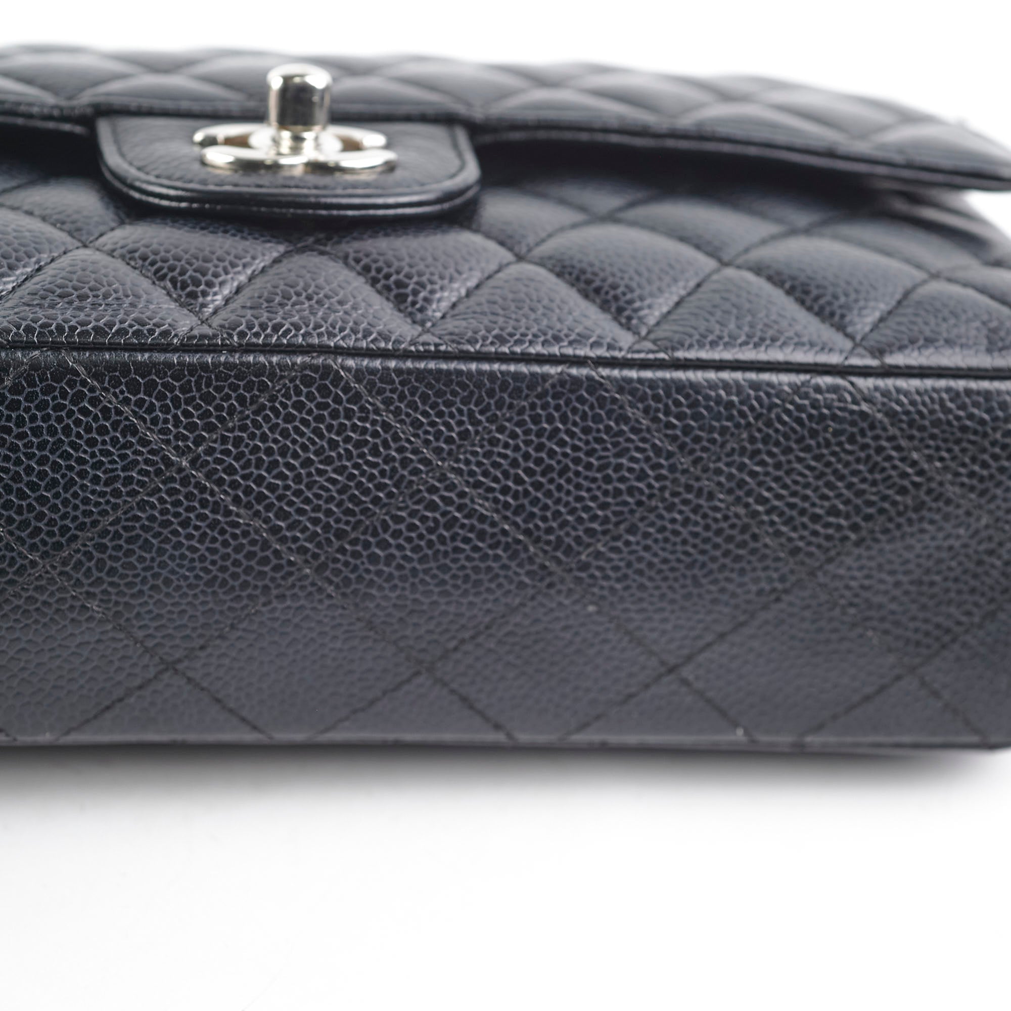 Chanel Caviar Leather Medium/Large Double Classic Flap Bag in Black | Luxury Designer Handbag for Women | Perfect for Work, Evening Events & Everyday Use