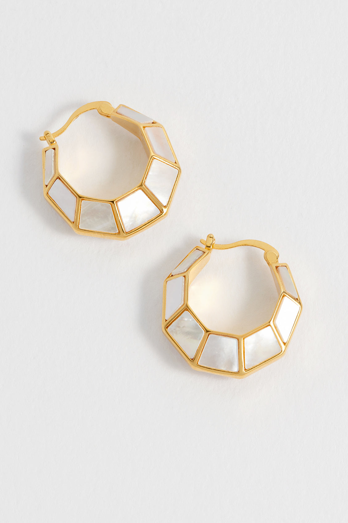 Stylish Pearl Octagon Hinge Hoop Earrings for Women - Trendy Geometric Jewelry Gift for Party, Wedding & Everyday Wear