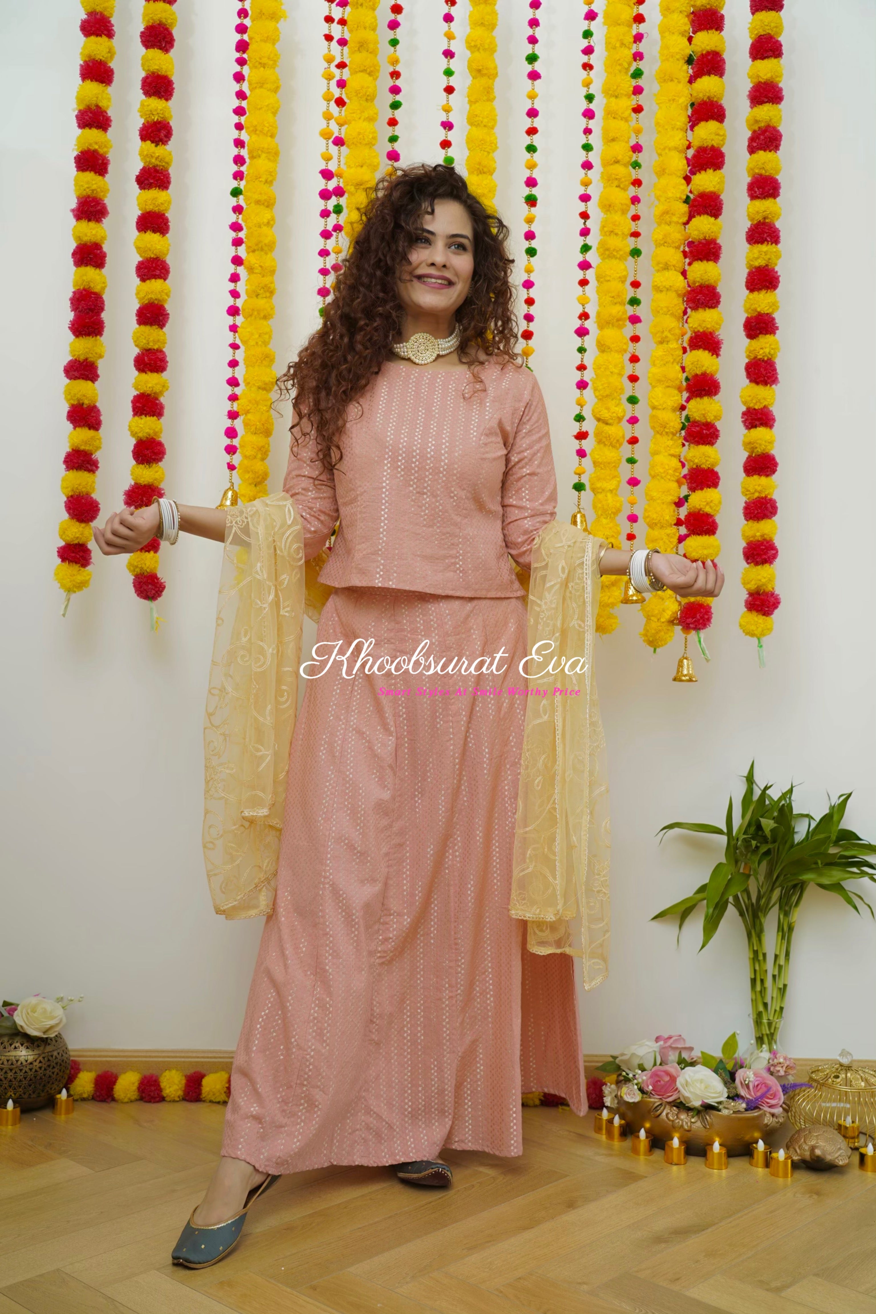 Elegant Pink Top and Skirt Set with Embroidered Dupatta - Traditional Indian Outfit for Women | Perfect for Weddings, Festivals & Special Occasions