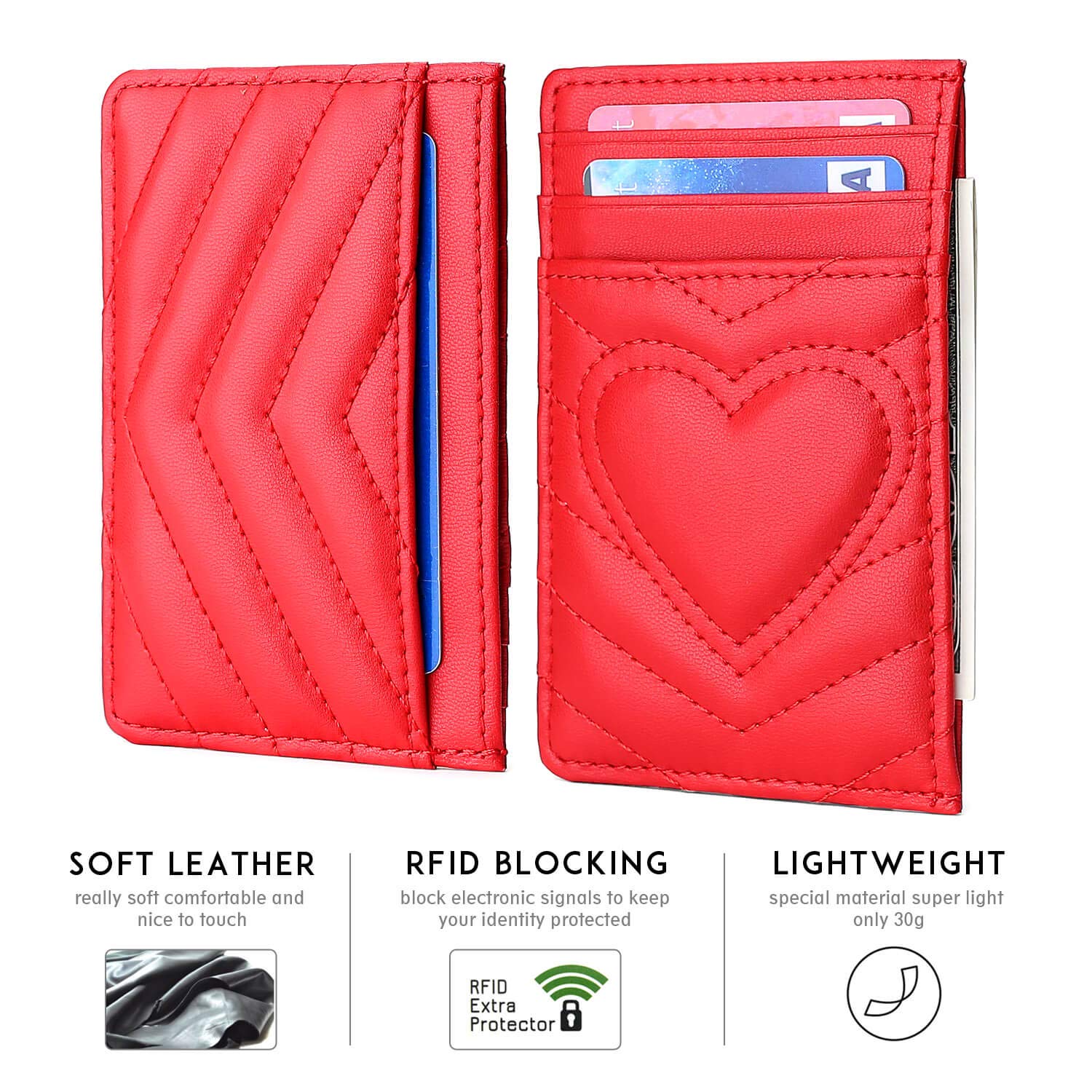 Premium RFID Blocking Leather Card Holder Wallet - Slim & Stylish for Men & Women - Perfect for Travel, Business & Everyday Use