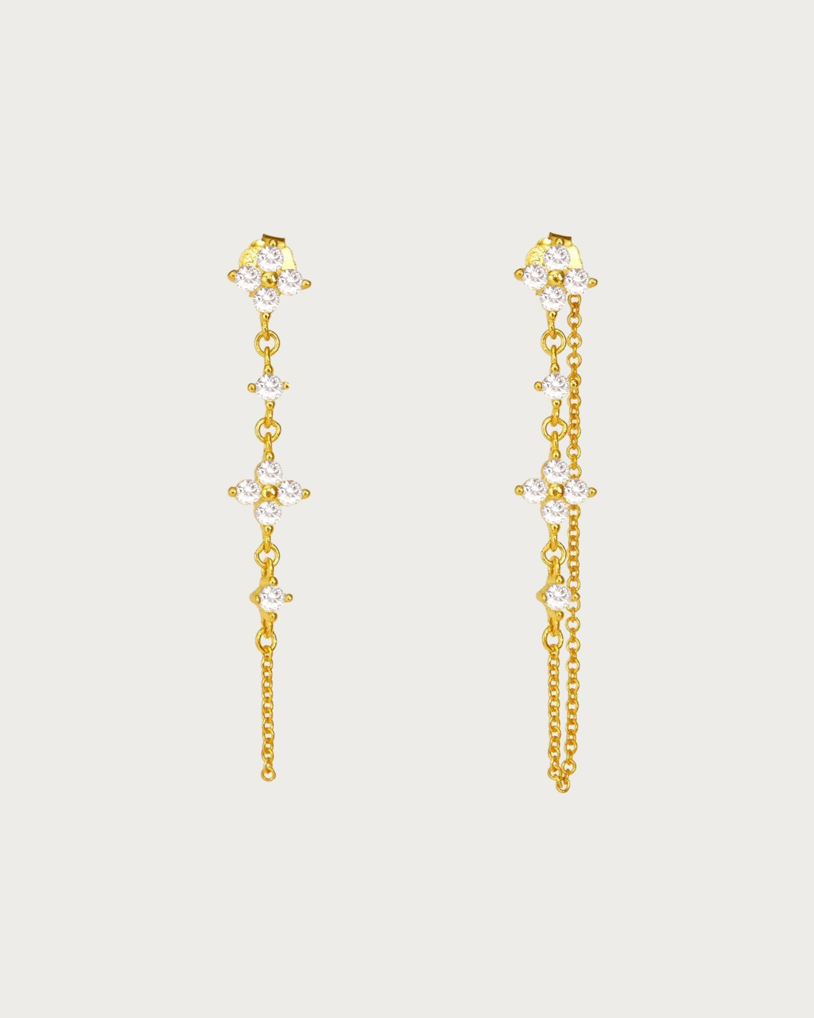 14K Gold Clover Drop Earrings for Women - Elegant Irish Shamrock Dangle Earrings - Perfect for St. Patrick's Day, Weddings & Everyday Wear