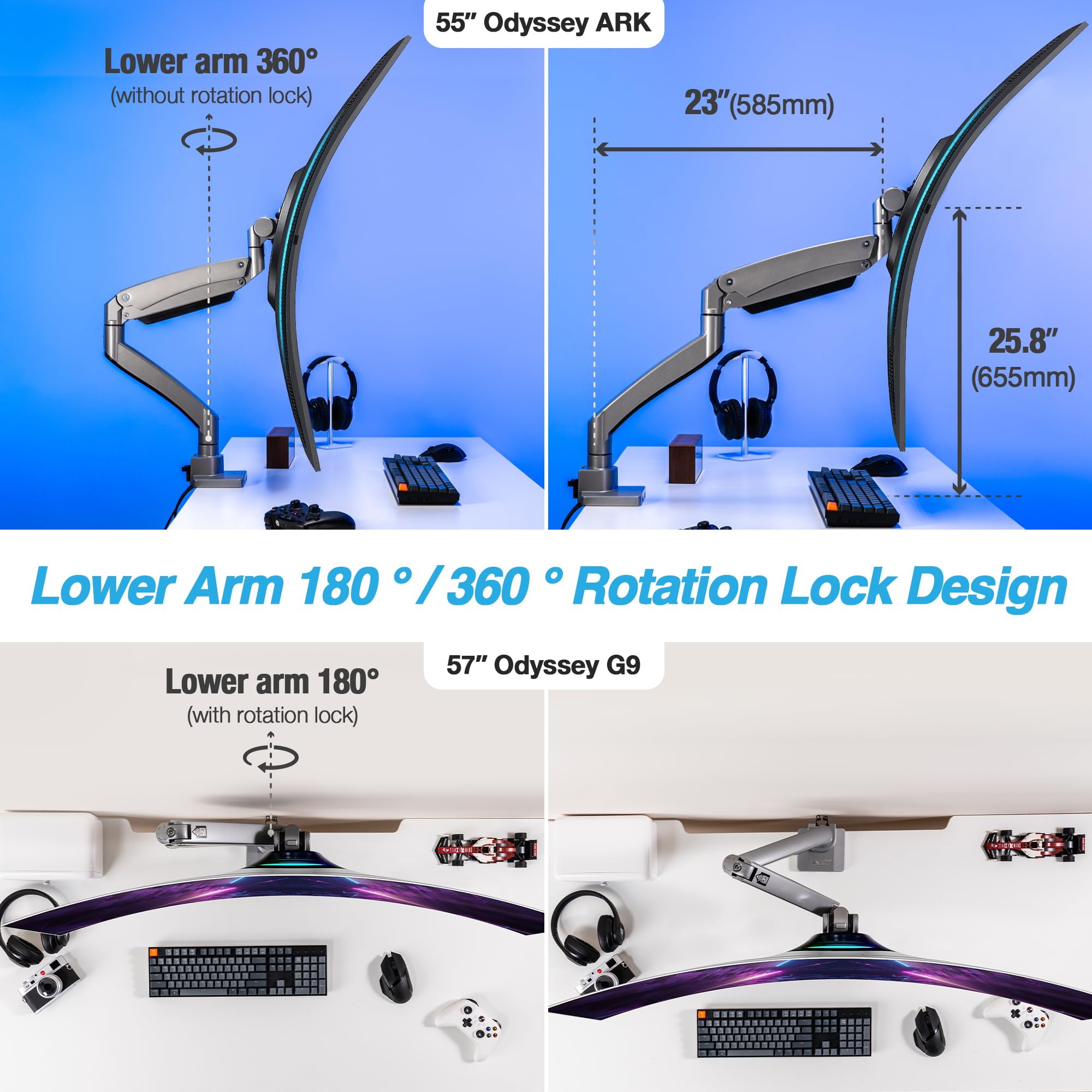 AVLT Premium Aluminum Single Monitor Arm 17
