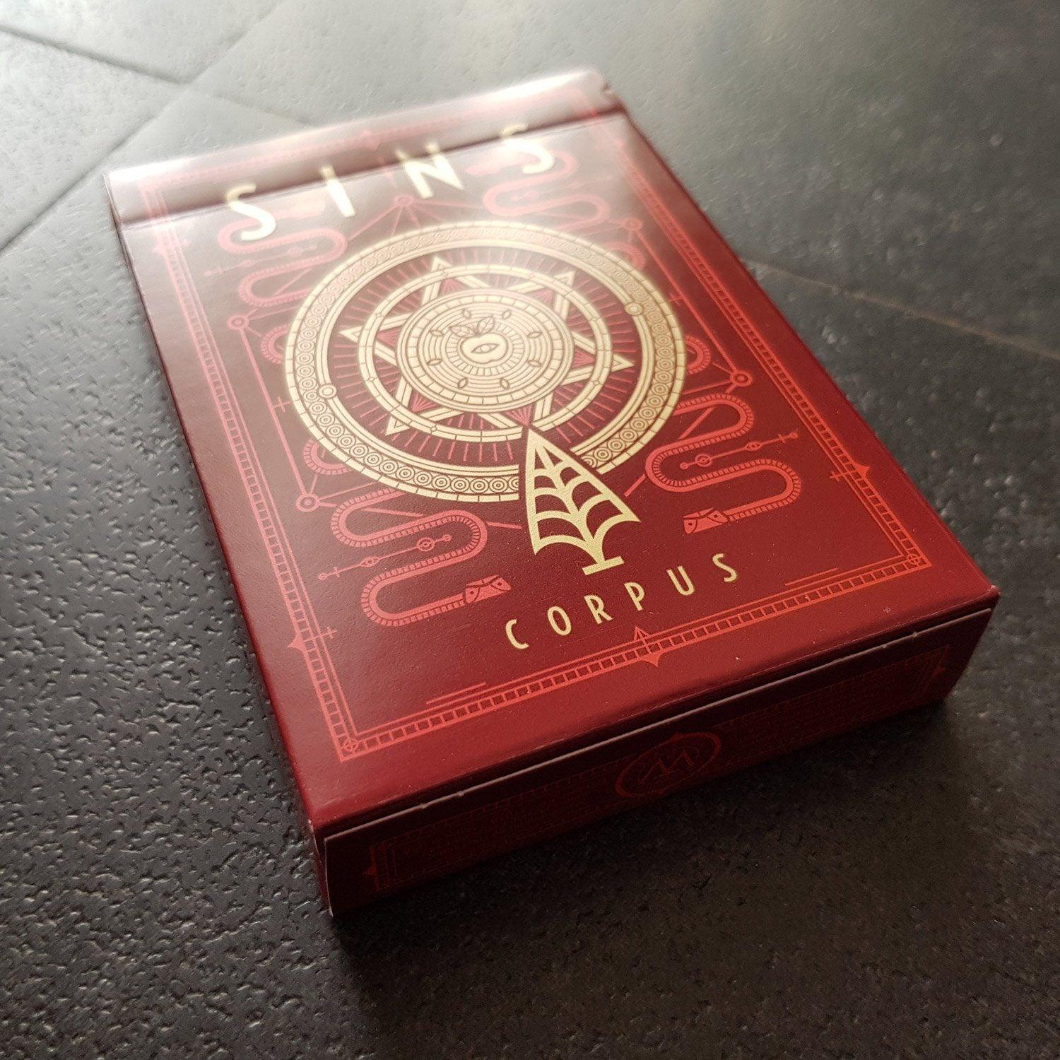 Premium SINS Red Corpus Playing Cards - Elegant Deck for Poker, Blackjack, Magic Tricks & Game Nights - Perfect for Parties, Casino Nights & Collectors