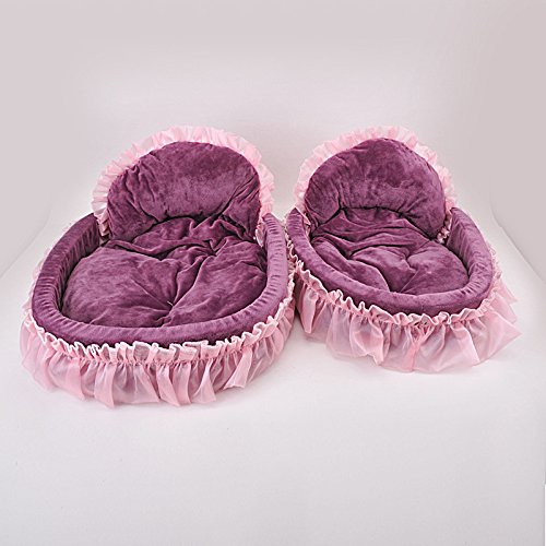 Soft & Cozy Lovely Princess Pet Bed for Cats & Dogs - Purple (M: 20x22 inches) - Perfect for Indoor Sleeping, Lounging & Cuddling
