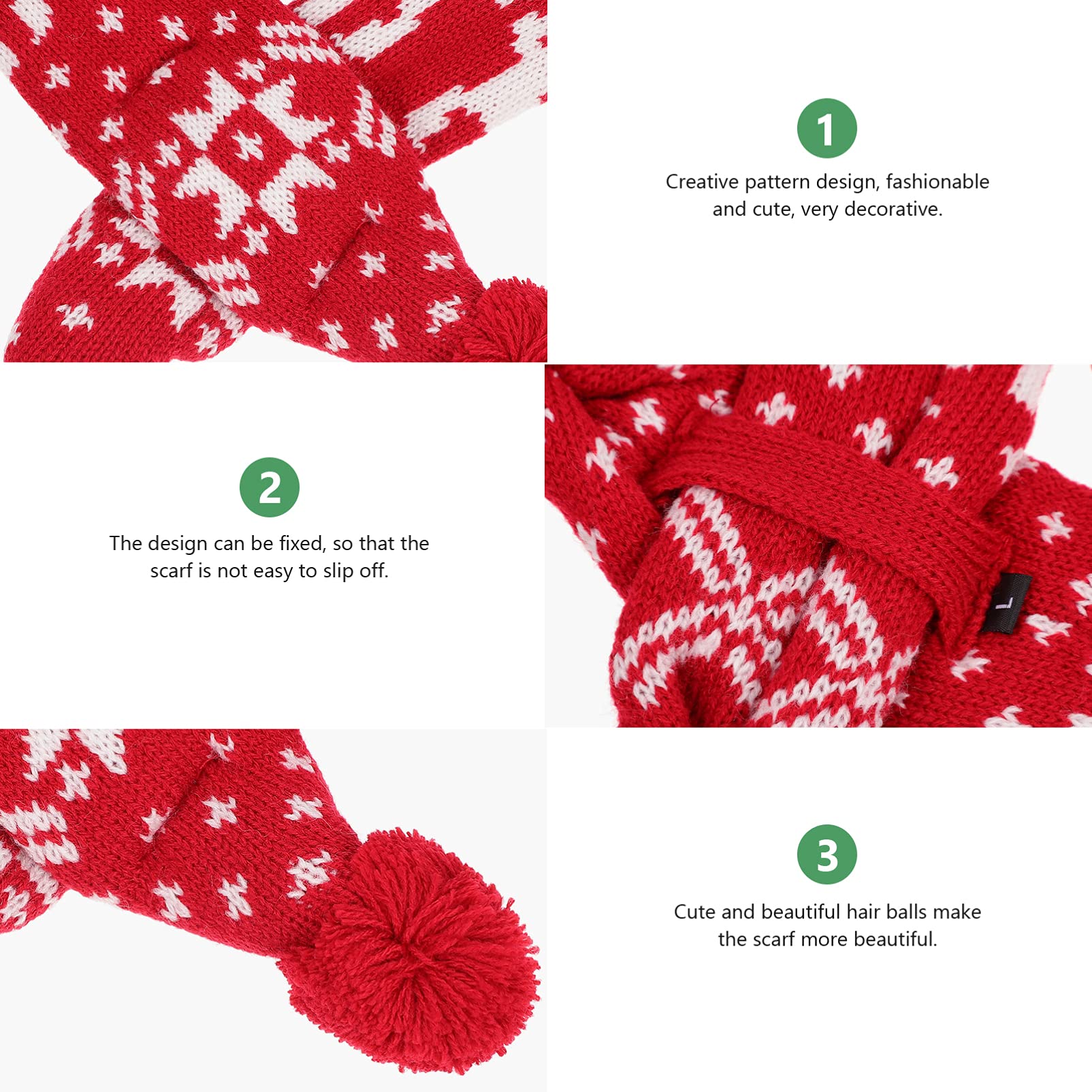 Balacoo 1 Set Red Santa Hat & Scarf Christmas Dog Costume - Warm Puppy Outfits for Holiday Photos, Parties, and Festive Pet Celebrations