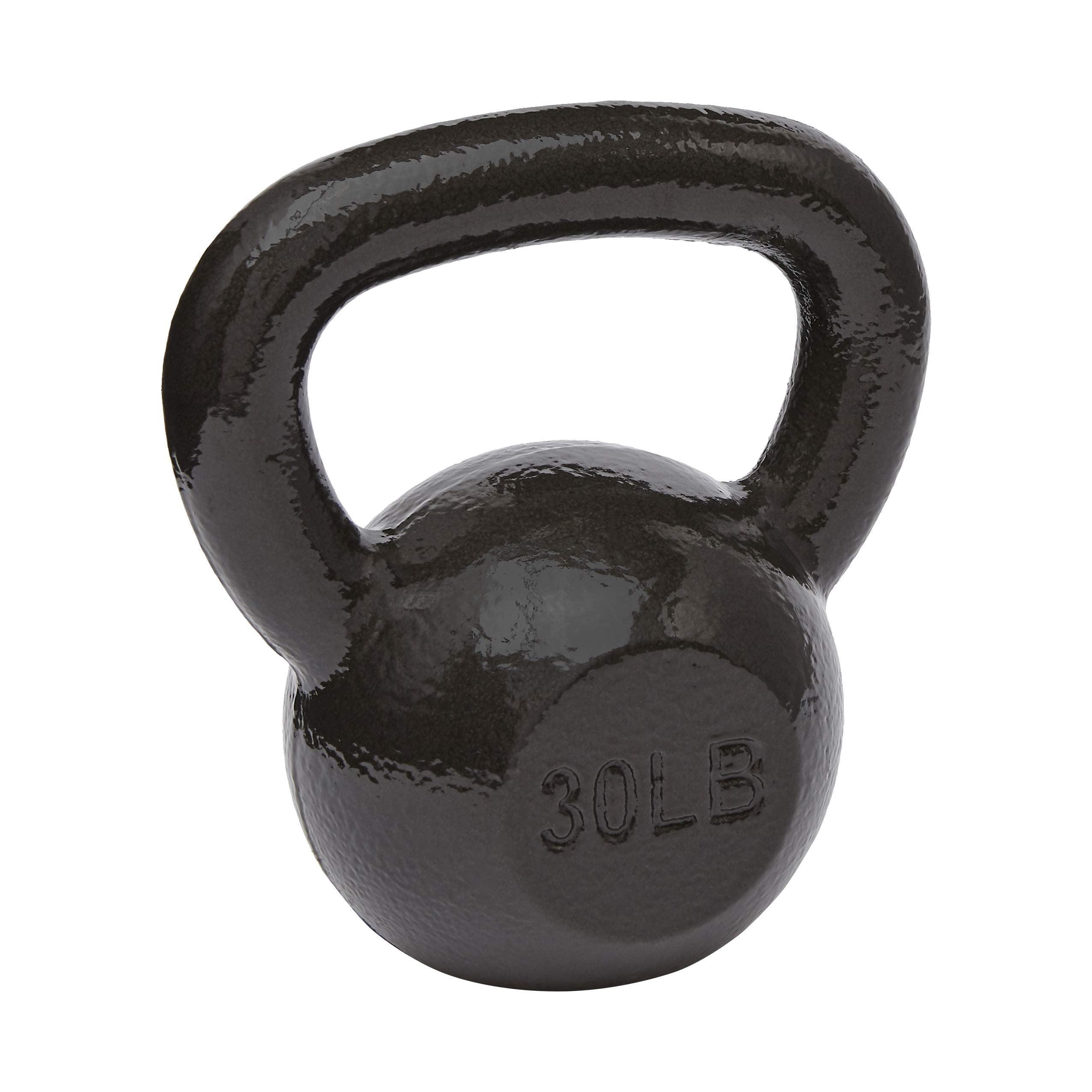 Amazon Basics Cast Iron Kettlebell - 5-50 lbs Weight Options for Home Gym, Strength Training & Fitness Workouts | Durable Iron Construction for CrossFit, HIIT & Functional Training