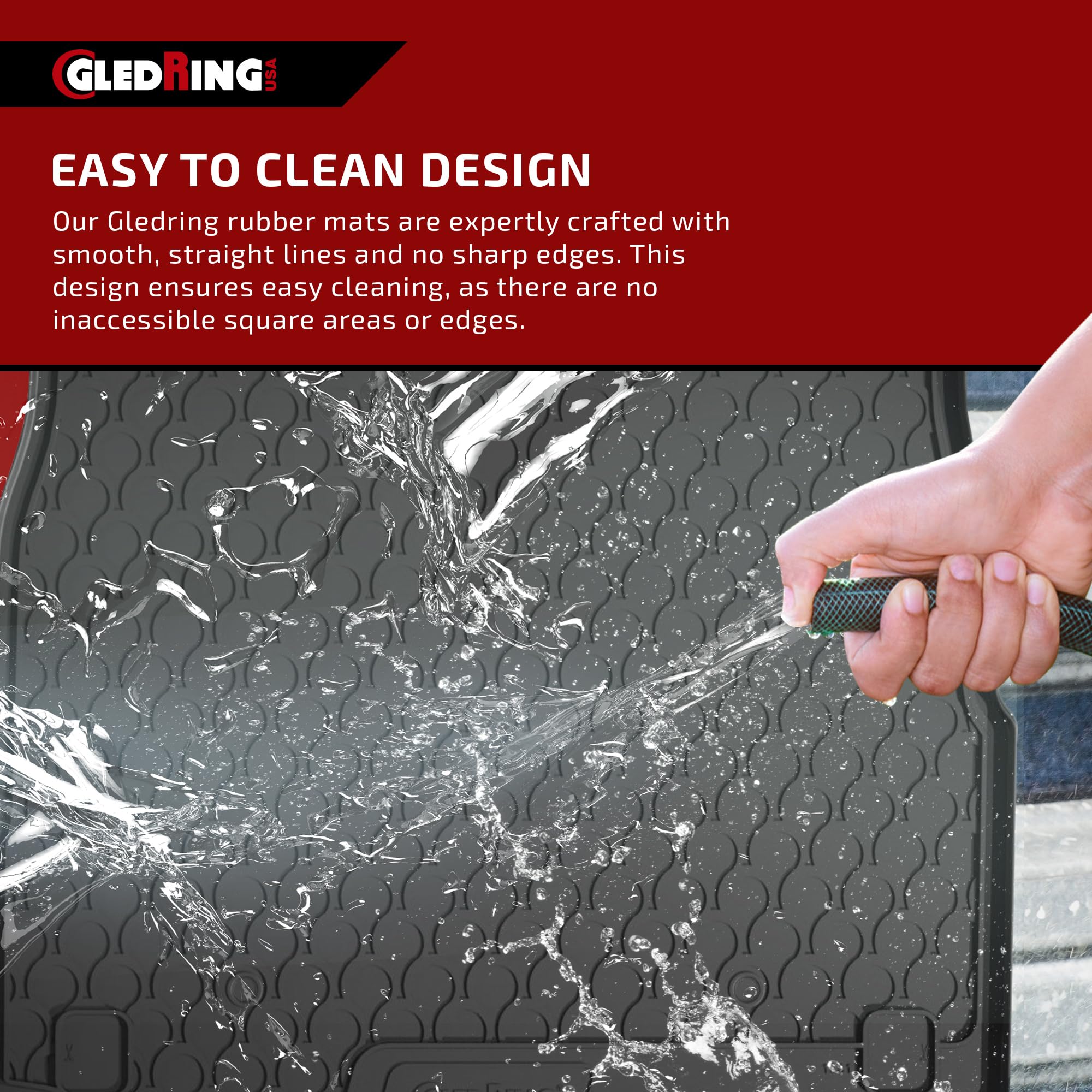 GledringUSA Custom Fit All Weather Floor Mats for Audi Q5 2018-2024 - Heavy Duty Rubber Car Mats for Year Round Protection Against Mud, Sand & Snow | Perfect for Daily Commute, Road Trips & Winter Driving