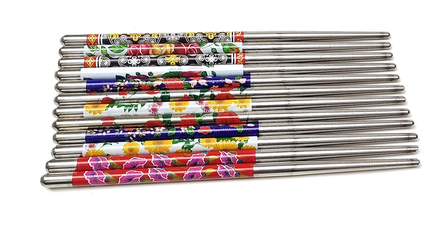 GIRLYZ ATTIRE Stainless Steel Floral Hair Stick Set - 3 Pack Multicolor Hair Pins, Juda Sticks, Bun Holders for Women | Perfect for Updos, Braids, Weddings & Everyday Hairstyles